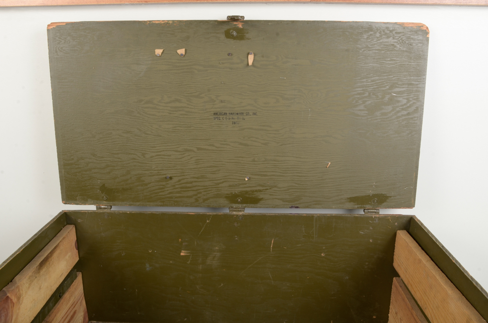 WWII Era Army Green Military Trunk EBTH