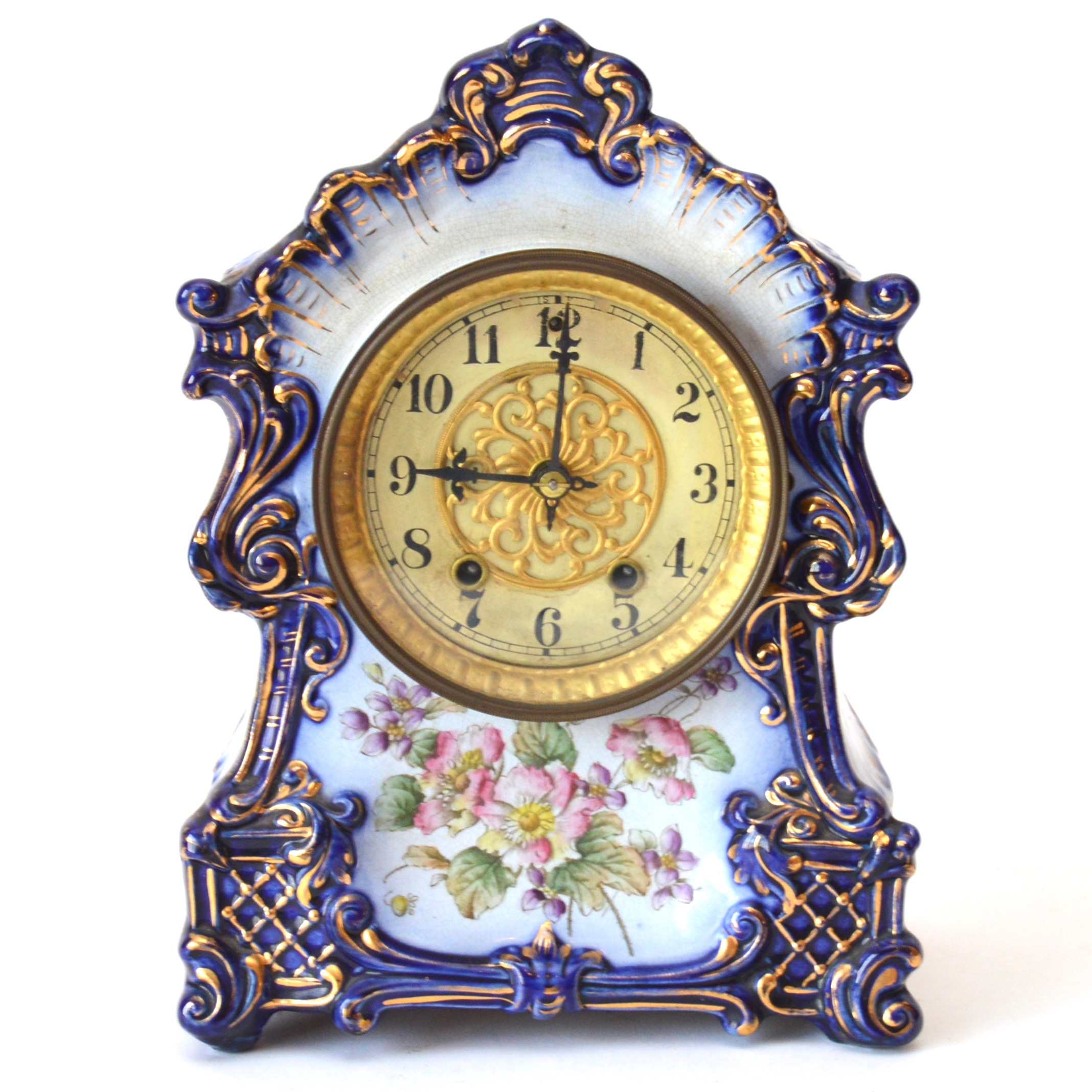 Antique Porcelain Mantel Clock by the Waterbury Clock Company EBTH