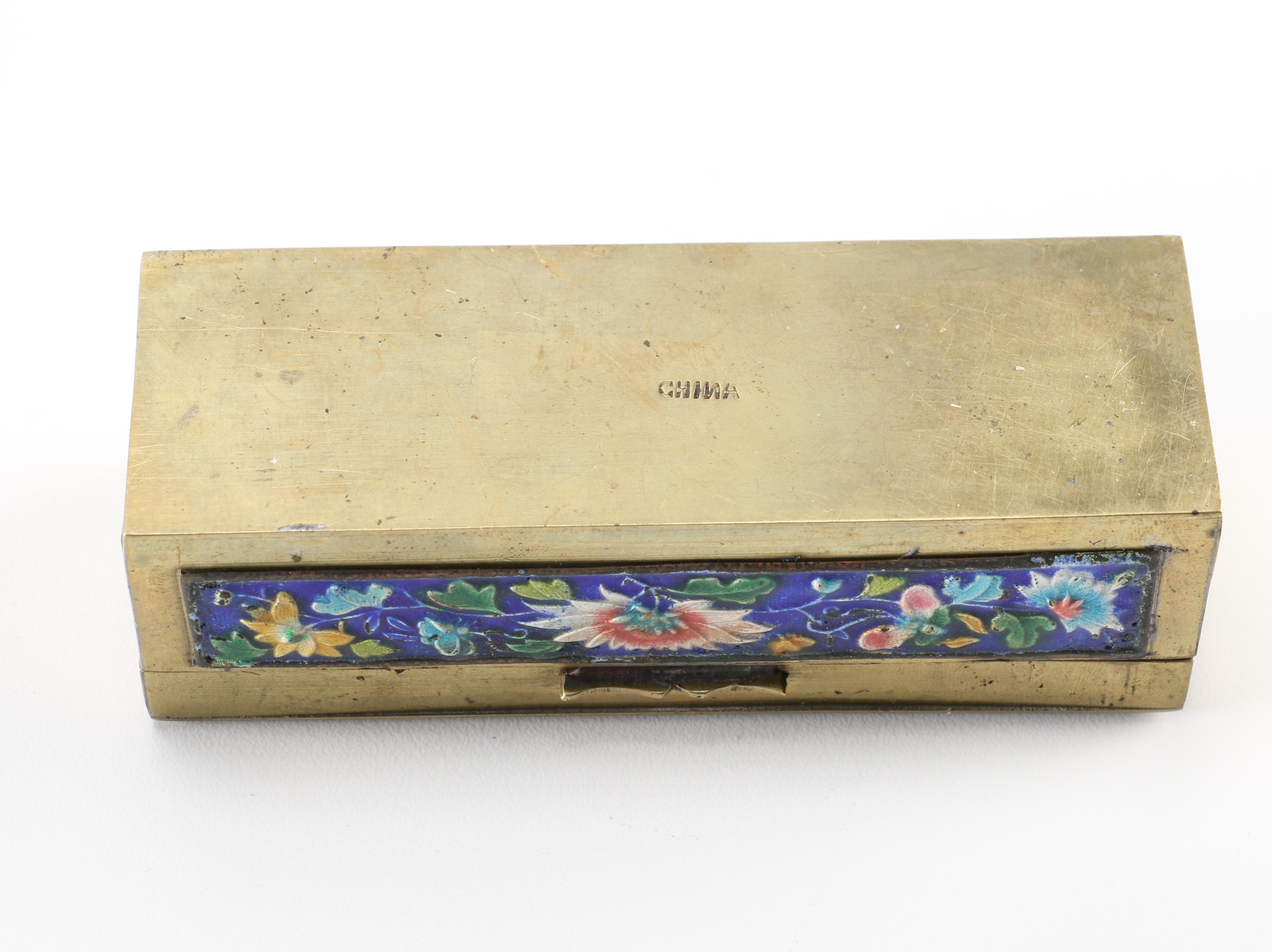 Collection of Chinese Cloisonné Stamp Boxes EBTH