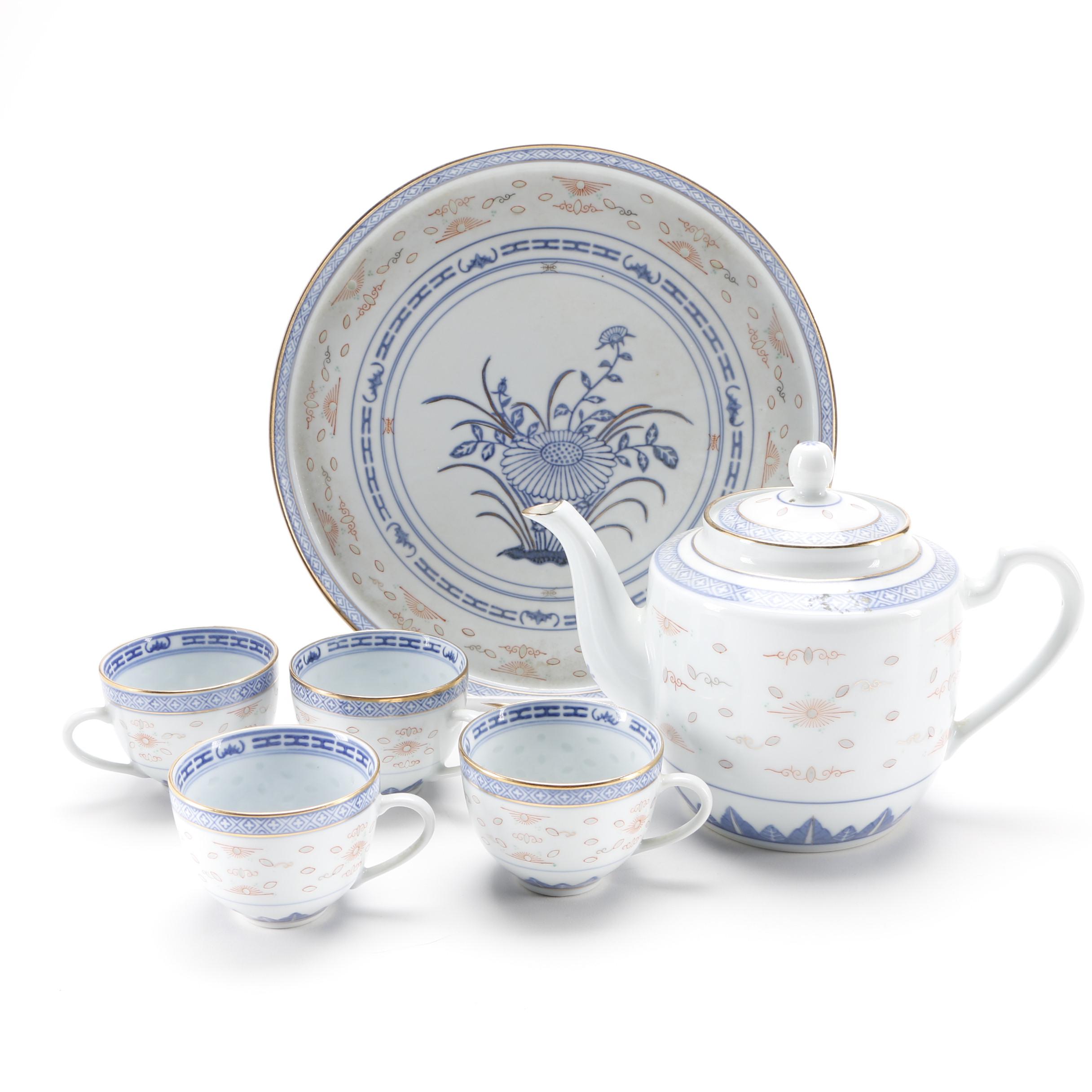 Chinese HandPainted Porcelain Tea Set EBTH