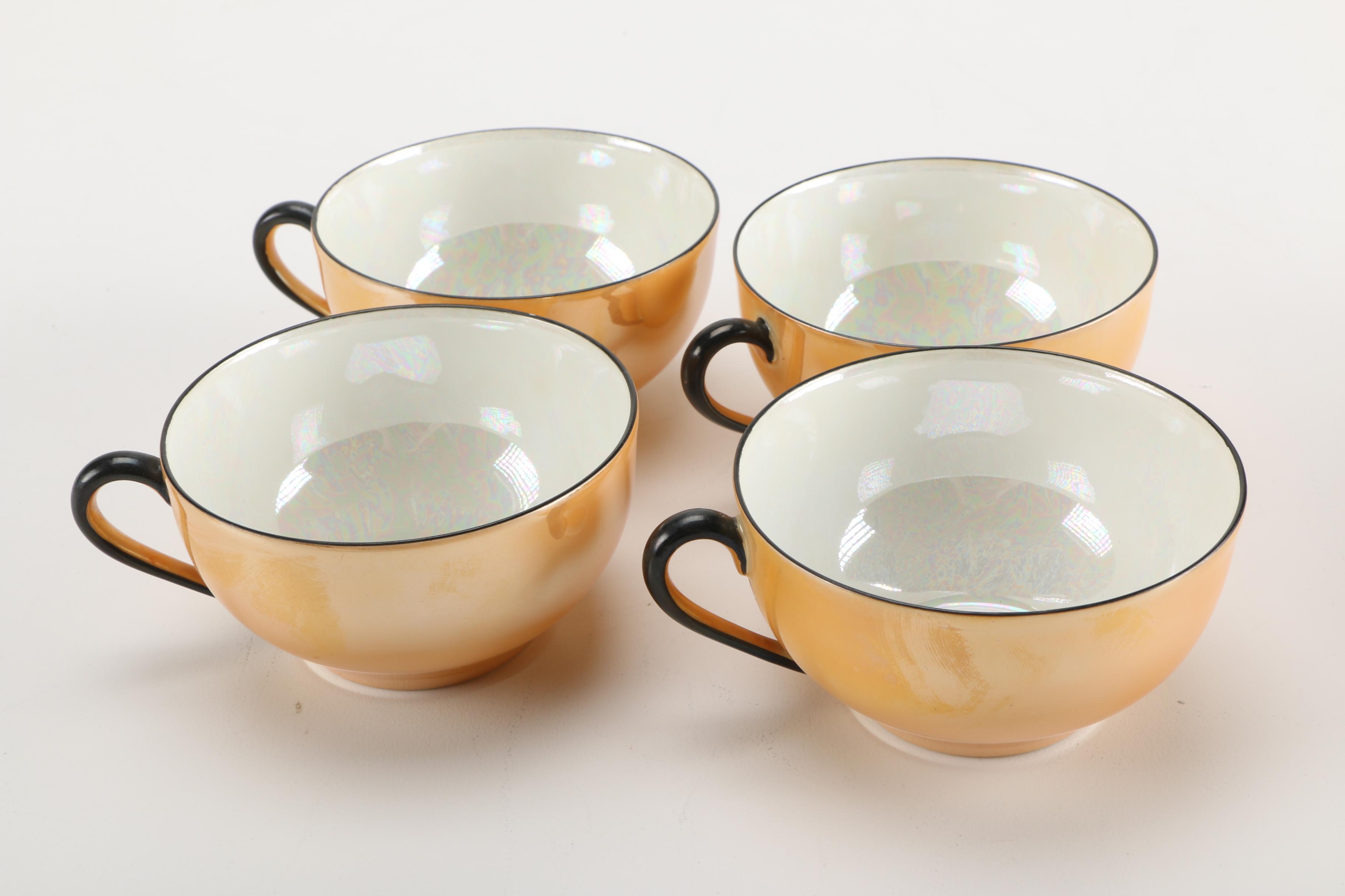 Noritake Orange Lusterware China Tea Set EBTH