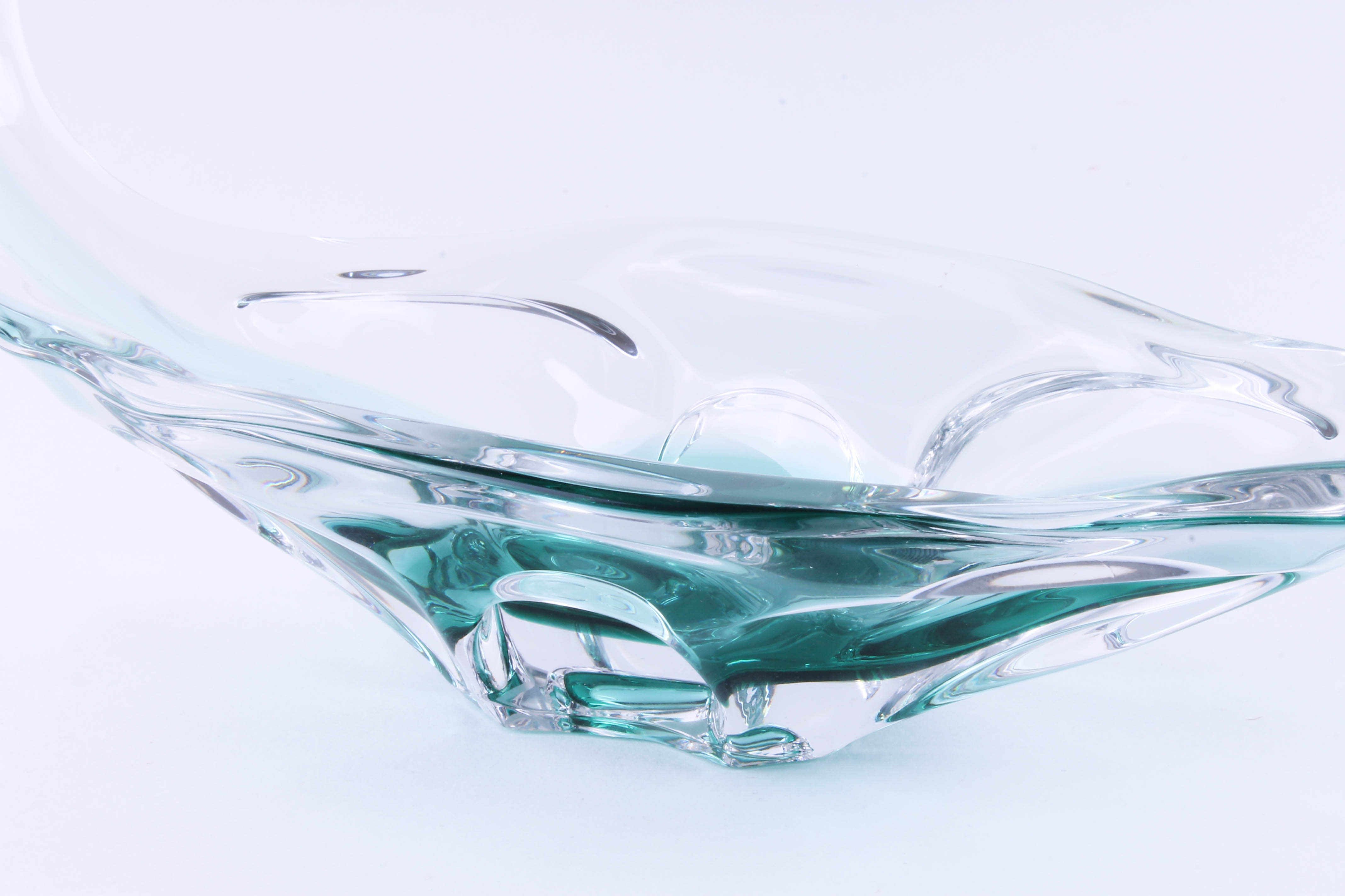 Light Aqua HandBlown Art Glass Dish EBTH