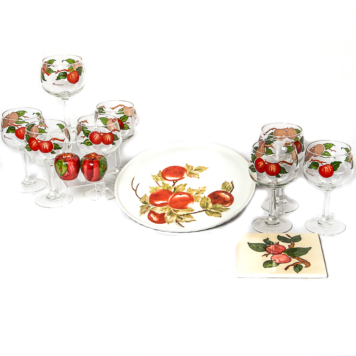 Franciscan "Apple" Glasses and Decor EBTH