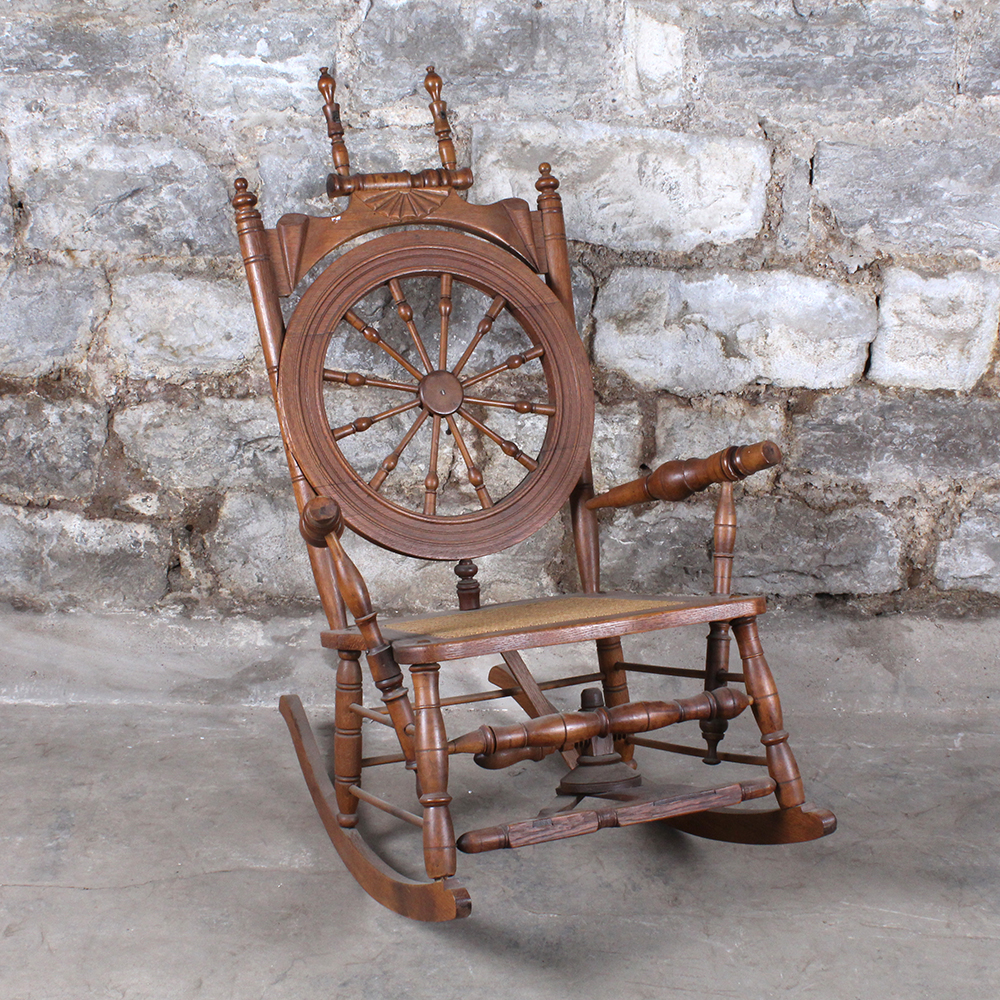 Antique Spinning Wheel Rocking Chair EBTH