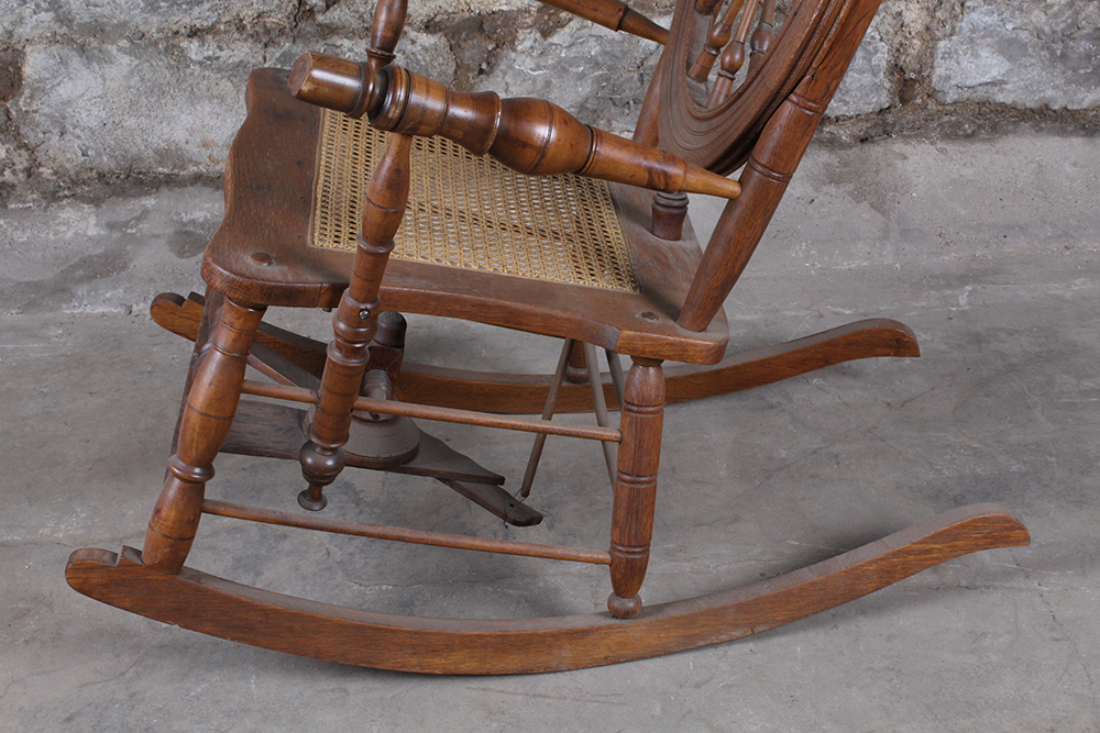 Antique Spinning Wheel Rocking Chair EBTH