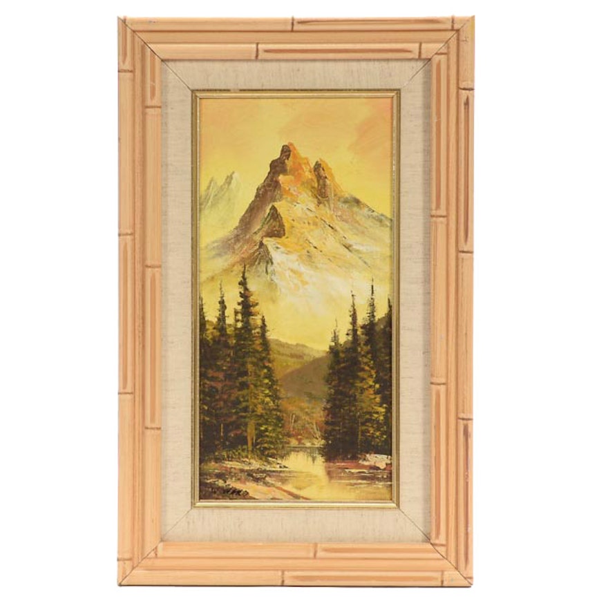 W Ward Original Oil Landscape On Canvas Mounted To Card Stock Ebth