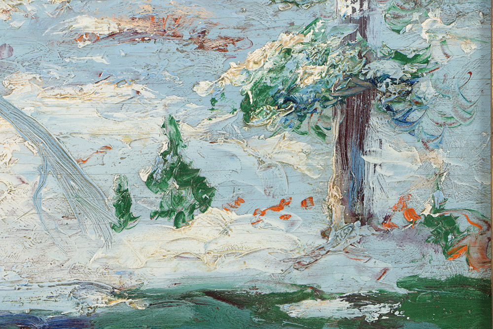 Wallace Howard Oil Painting on Board Wintry Landscape EBTH