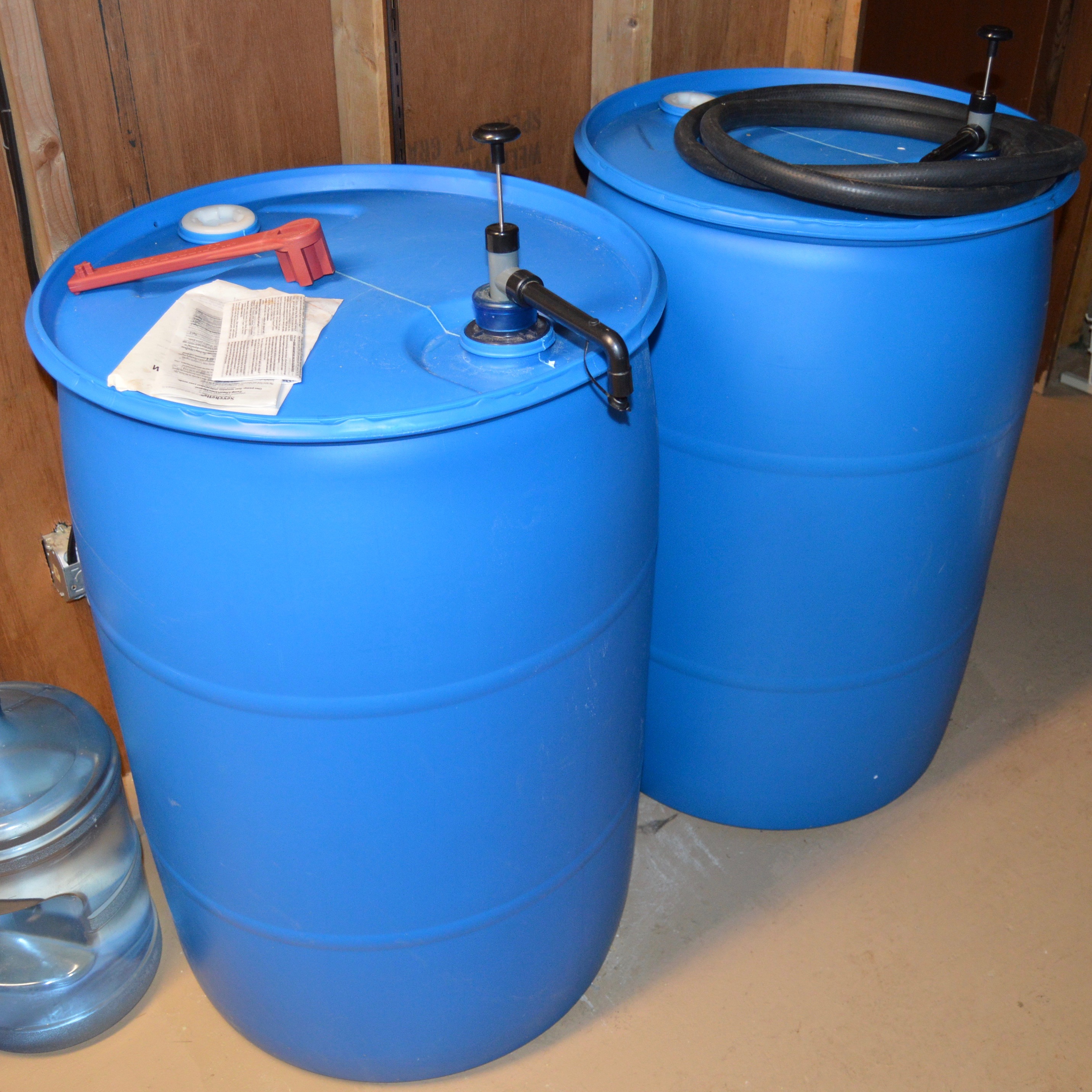Pair of 55 Gallon BPAFree Water Storage Barrels by ShelfReliance EBTH