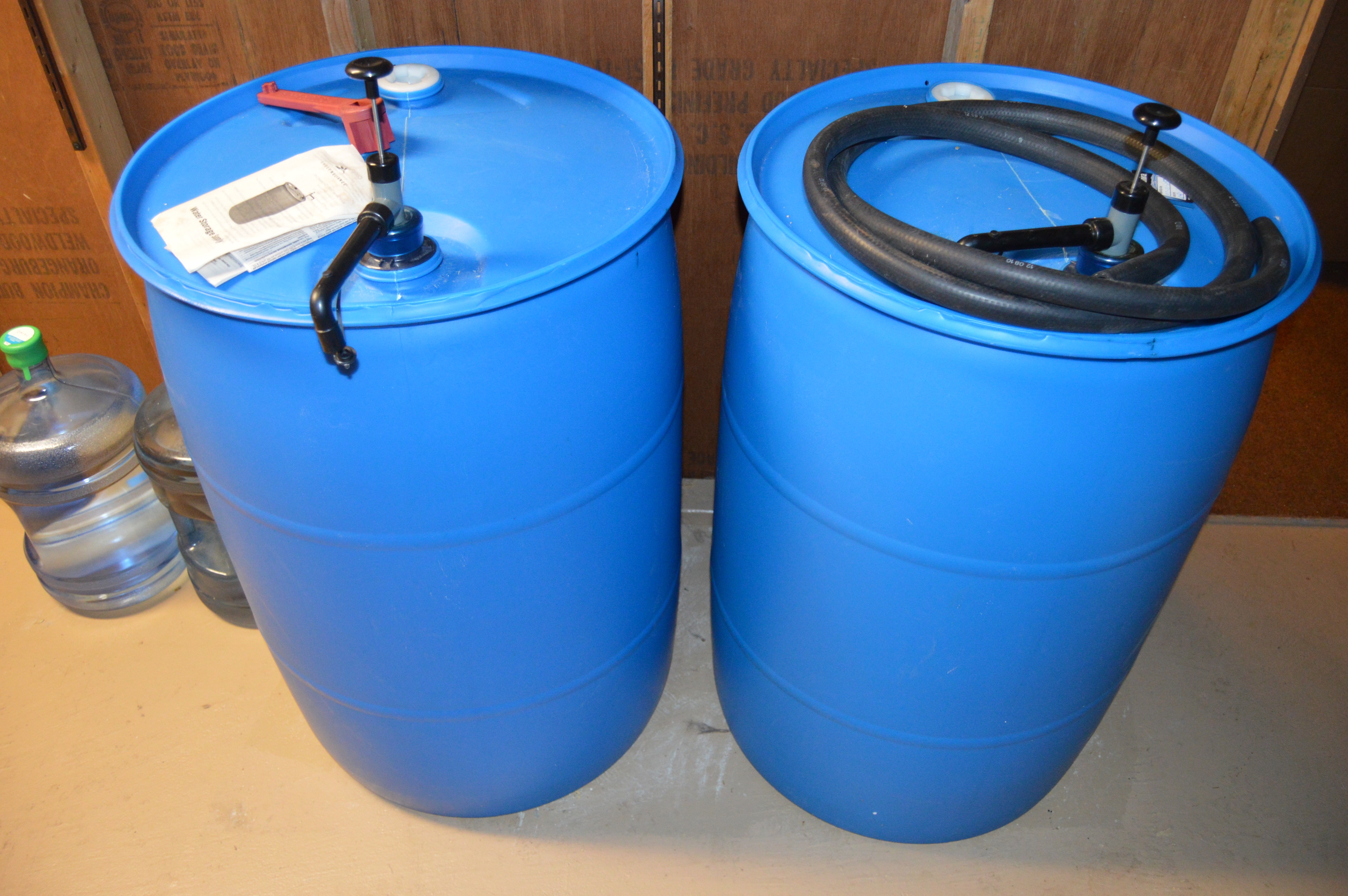 Pair of 55 Gallon BPAFree Water Storage Barrels by ShelfReliance EBTH