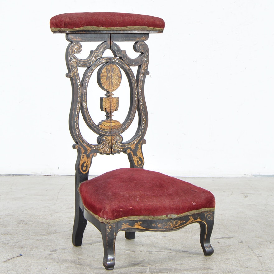 Antique French Prie Dieux Prayer Bench Ebth