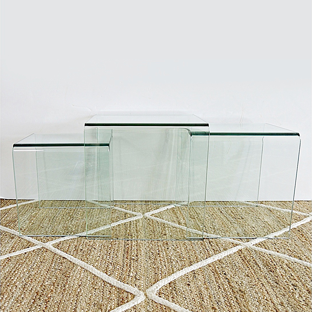Set of Modern Glass Nesting Tables EBTH