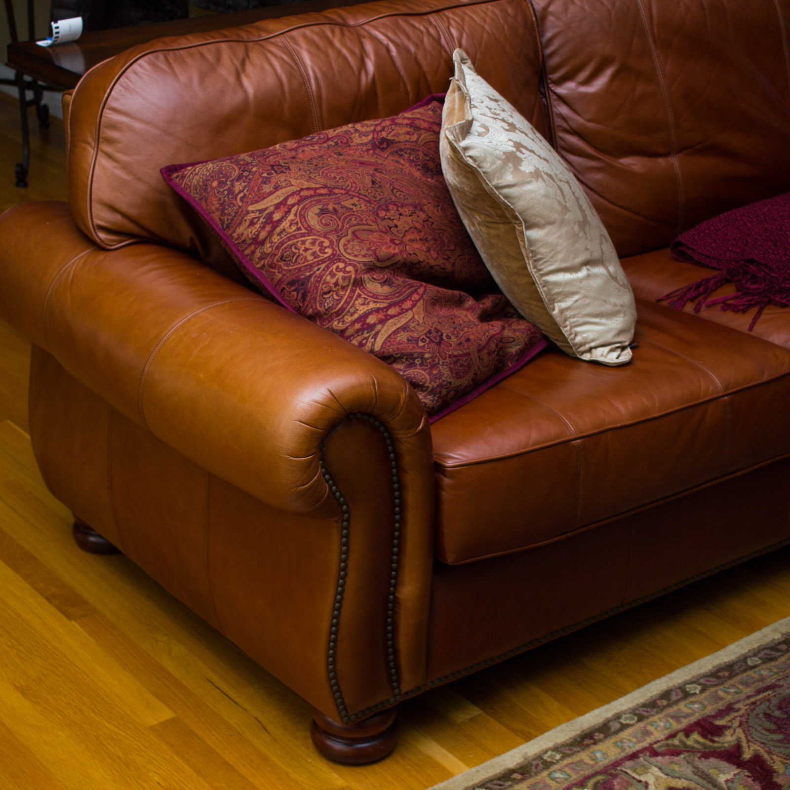 Thomasville "Benjamin" Brown Leather Sectional Sofa EBTH