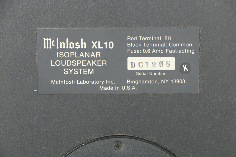 McIntosh XL10 Isoplanar Speakers EBTH