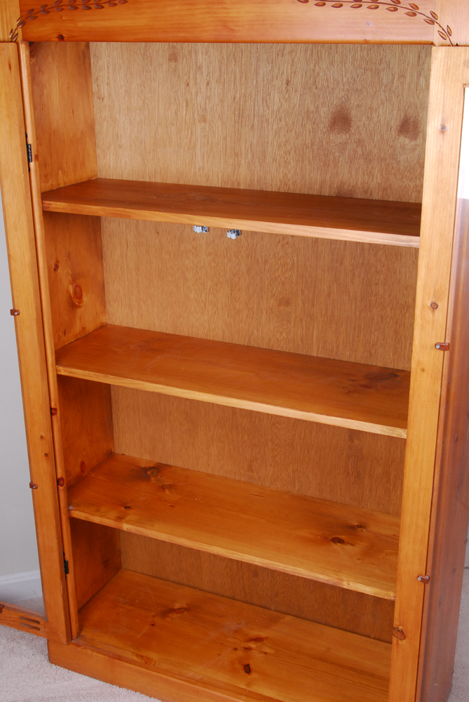 Large Wood With Double Glass Doors EBTH