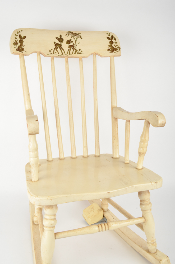 Vintage Rocking Chair with Swisstone Music Box EBTH
