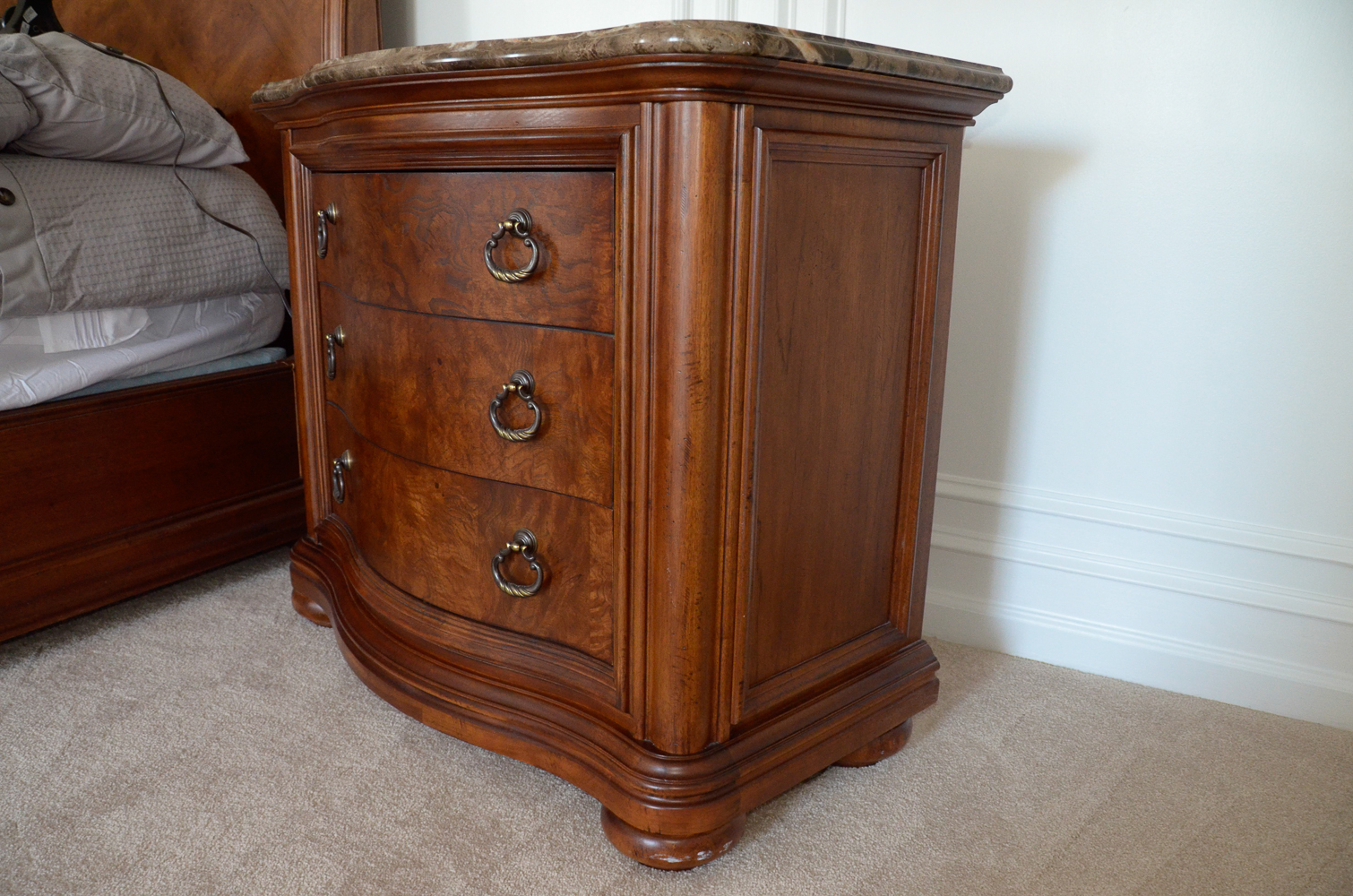 Thomasville Nightstand With Granite Top EBTH