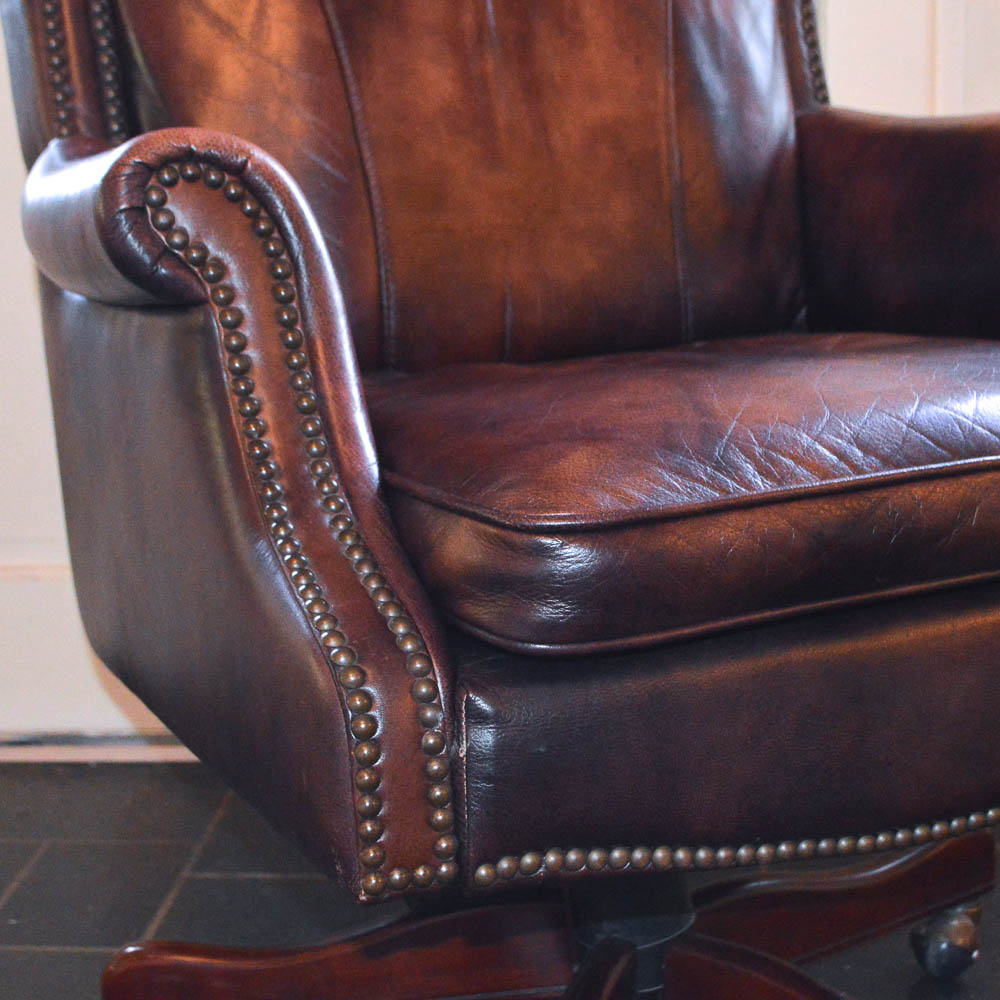Executive Leather Wingback Office Chair EBTH