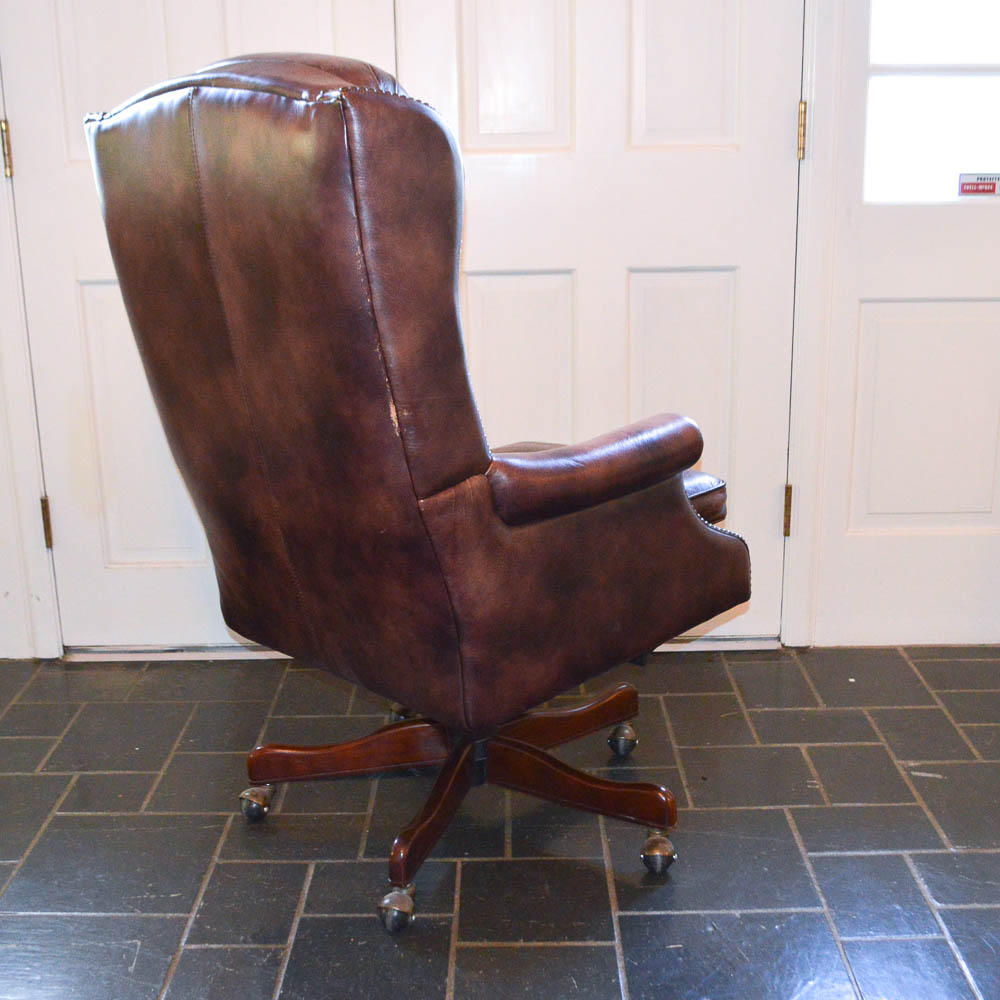 Executive Leather Wingback Office Chair EBTH