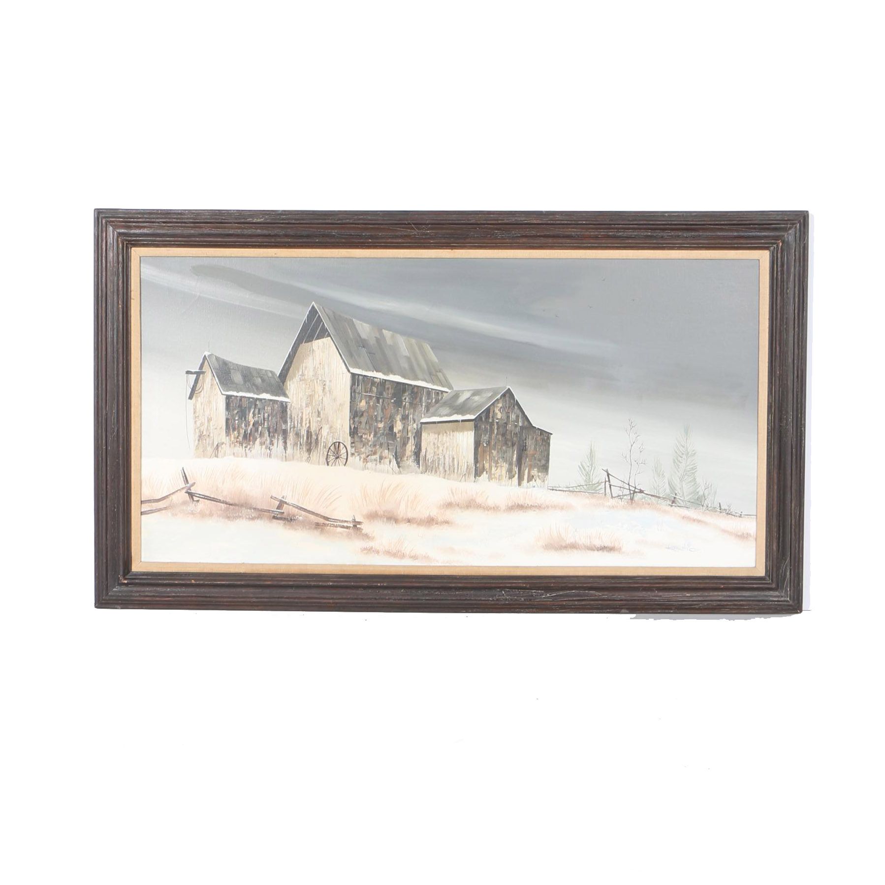 Kirsch Oil Painting On Canvas Landscape With Old Barn Ebth