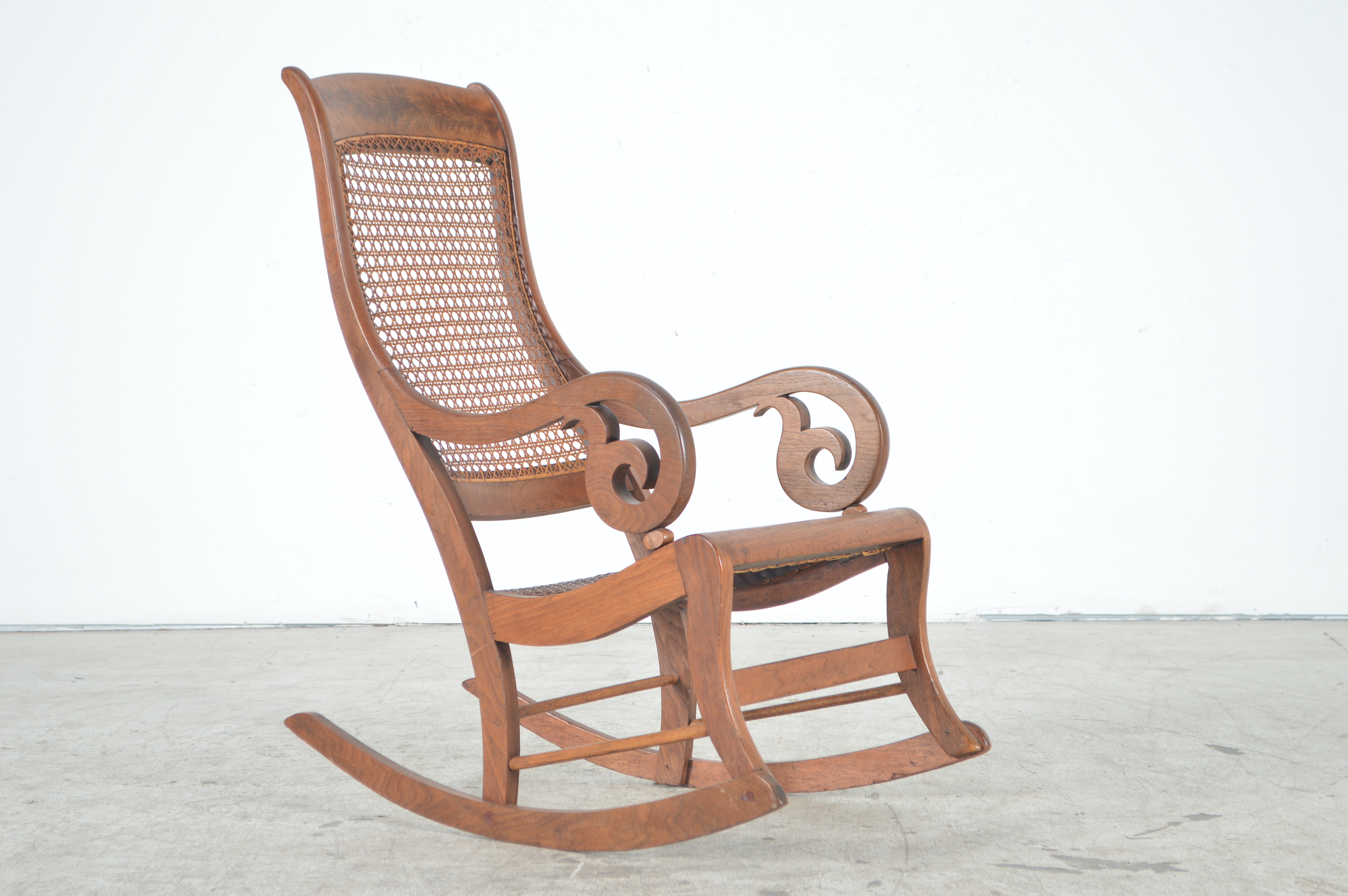 Antique Rocking Chair with Cane Seat and Back EBTH