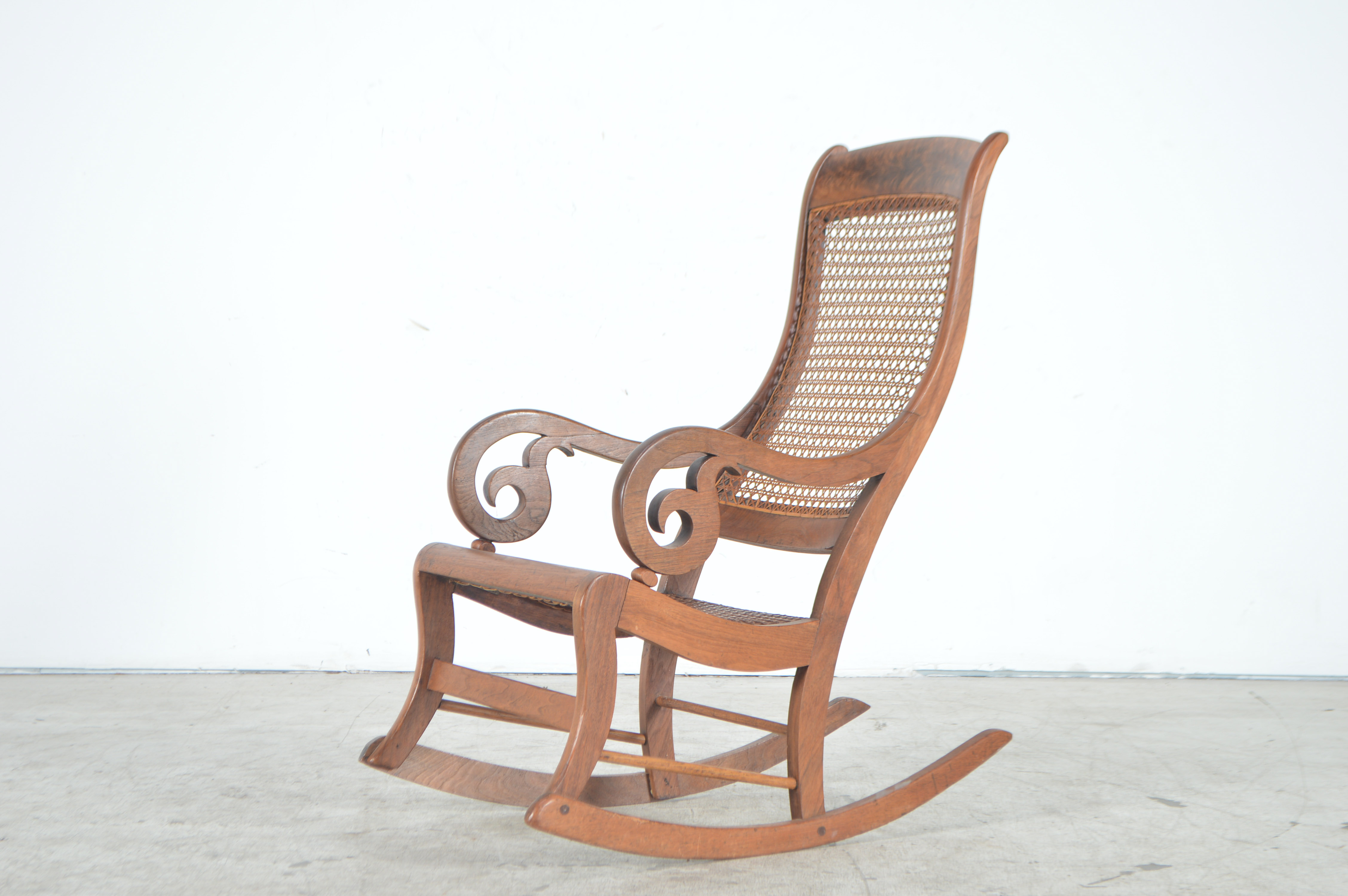 Antique Rocking Chair with Cane Seat and Back EBTH