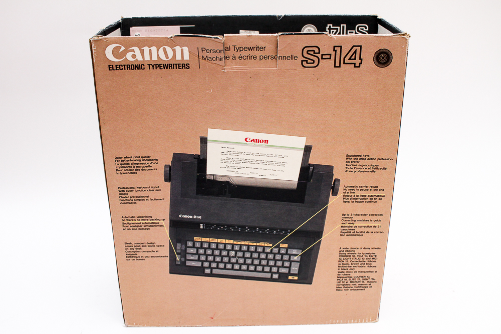 Canon Personal Electric Typewriter, Model S14 EBTH