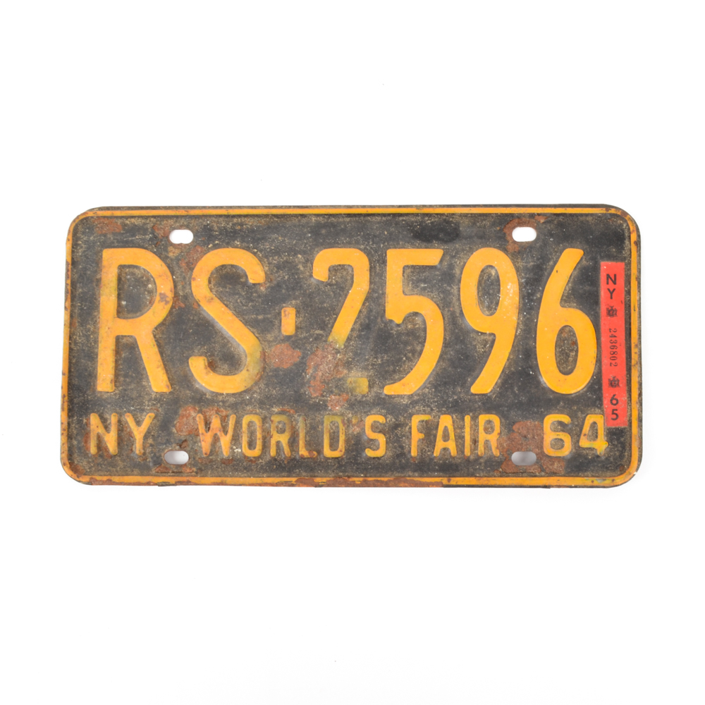 Vintage 1964 New York World's Fair License Plate EBTH