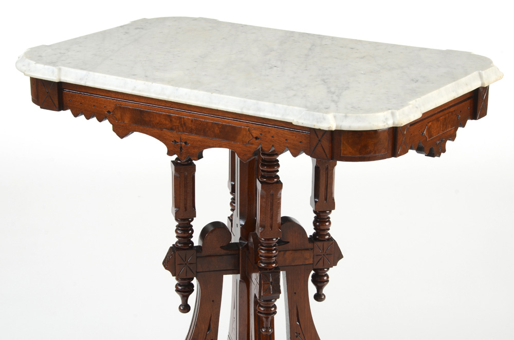 Victorian Eastlake Marble Topped Table EBTH