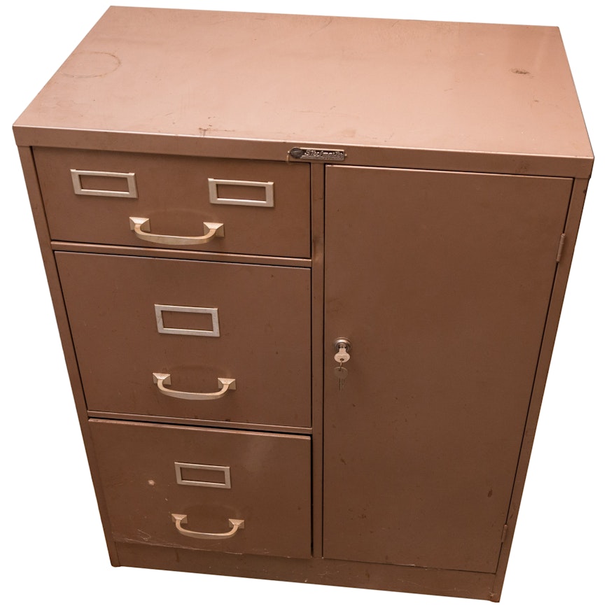 vintage steelmaster metal office cabinet with safe : ebth