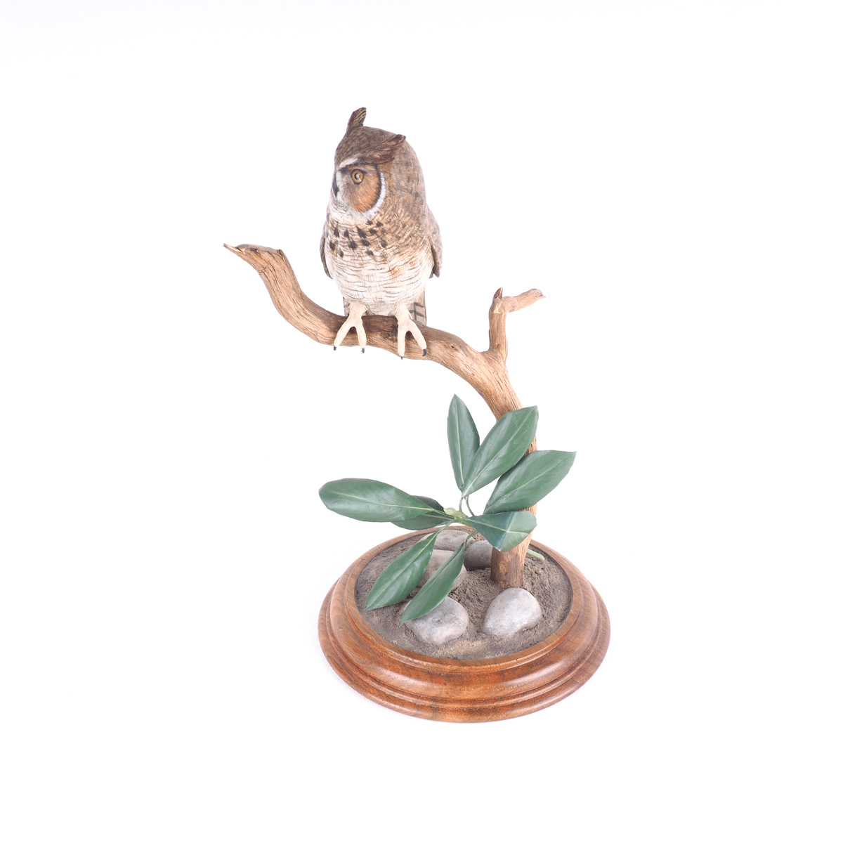 1995 Jim Sams Wood Sculpture "Great Horned Owl" EBTH