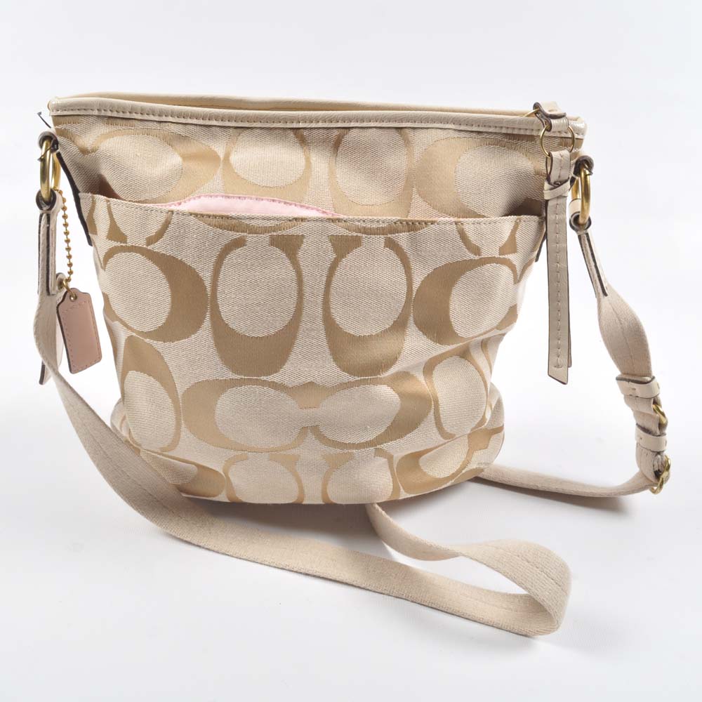 Coach Signature Stripe Duffle Crossbody Bag EBTH