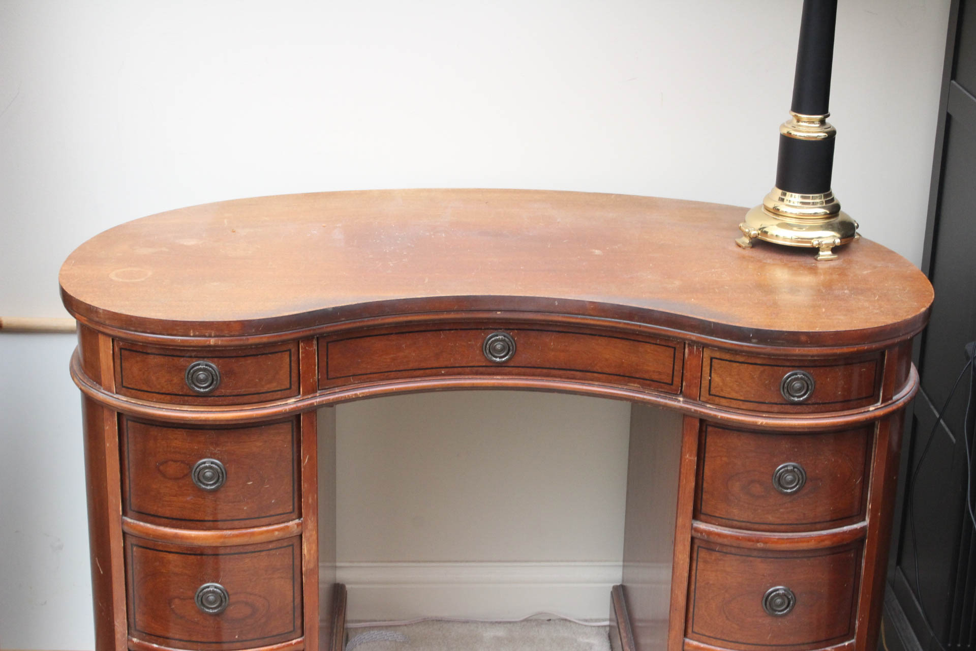 Antique KidneyShaped Desk with Chair EBTH