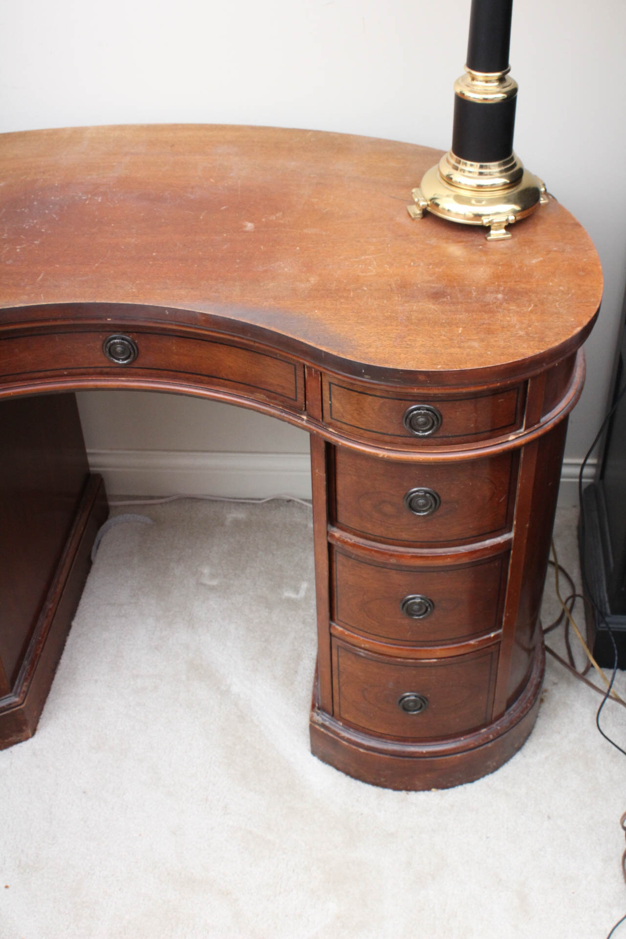 Antique KidneyShaped Desk with Chair EBTH