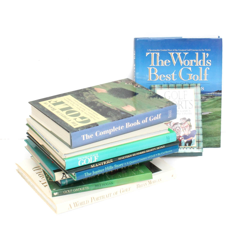 Grouping Of Golf Themed Coffee Table Books Ebth