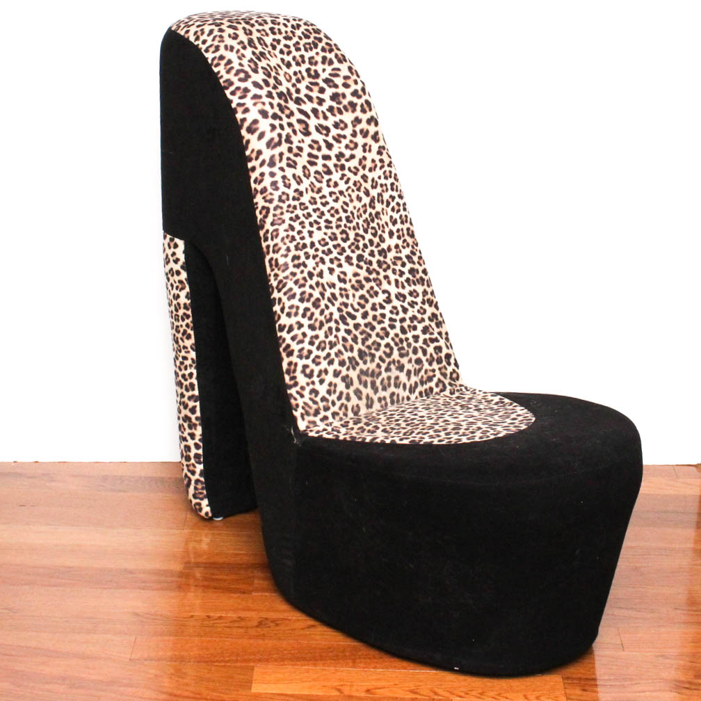 leopard print high heel chair