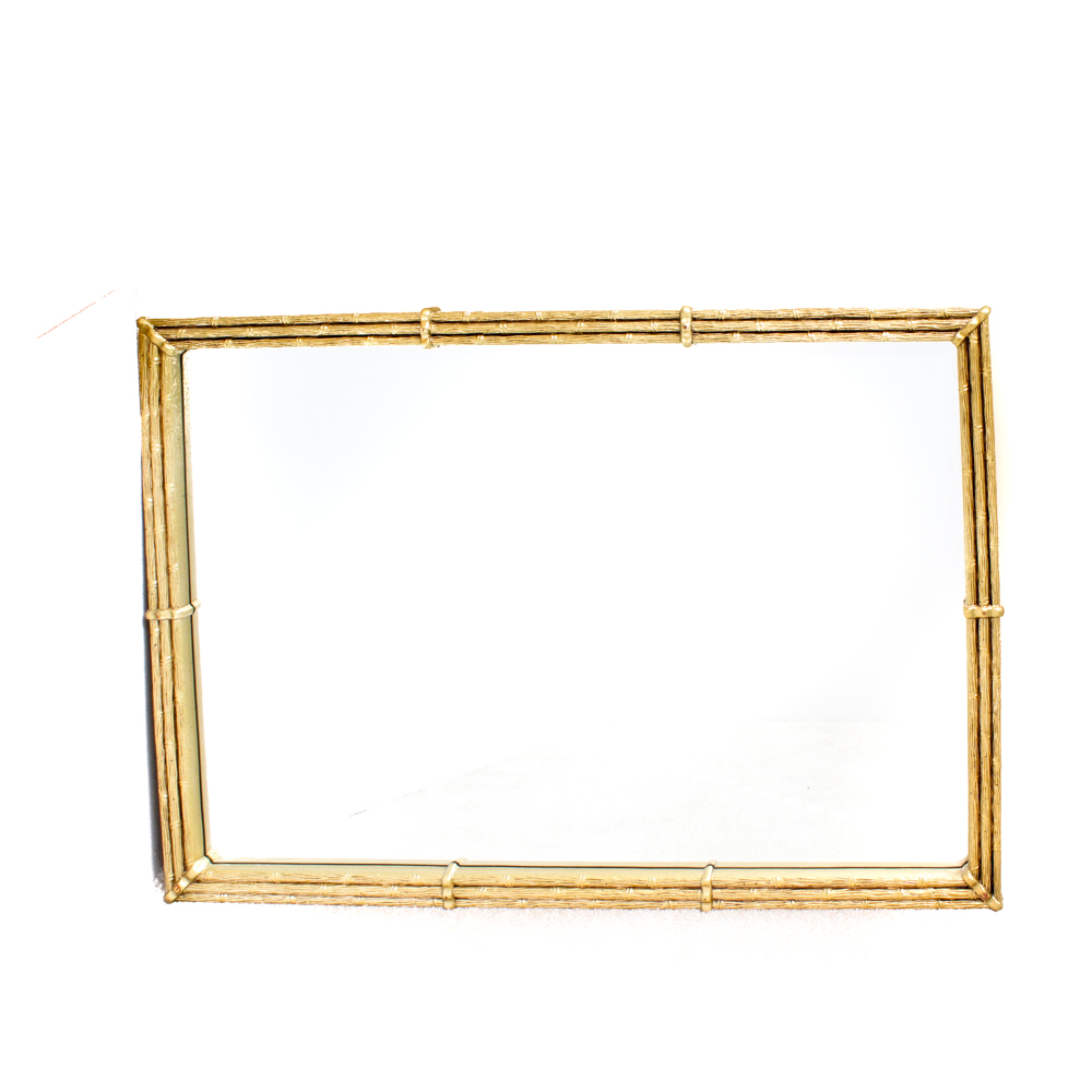 Beveled Wall Mirror with Gold Tone Frame | EBTH