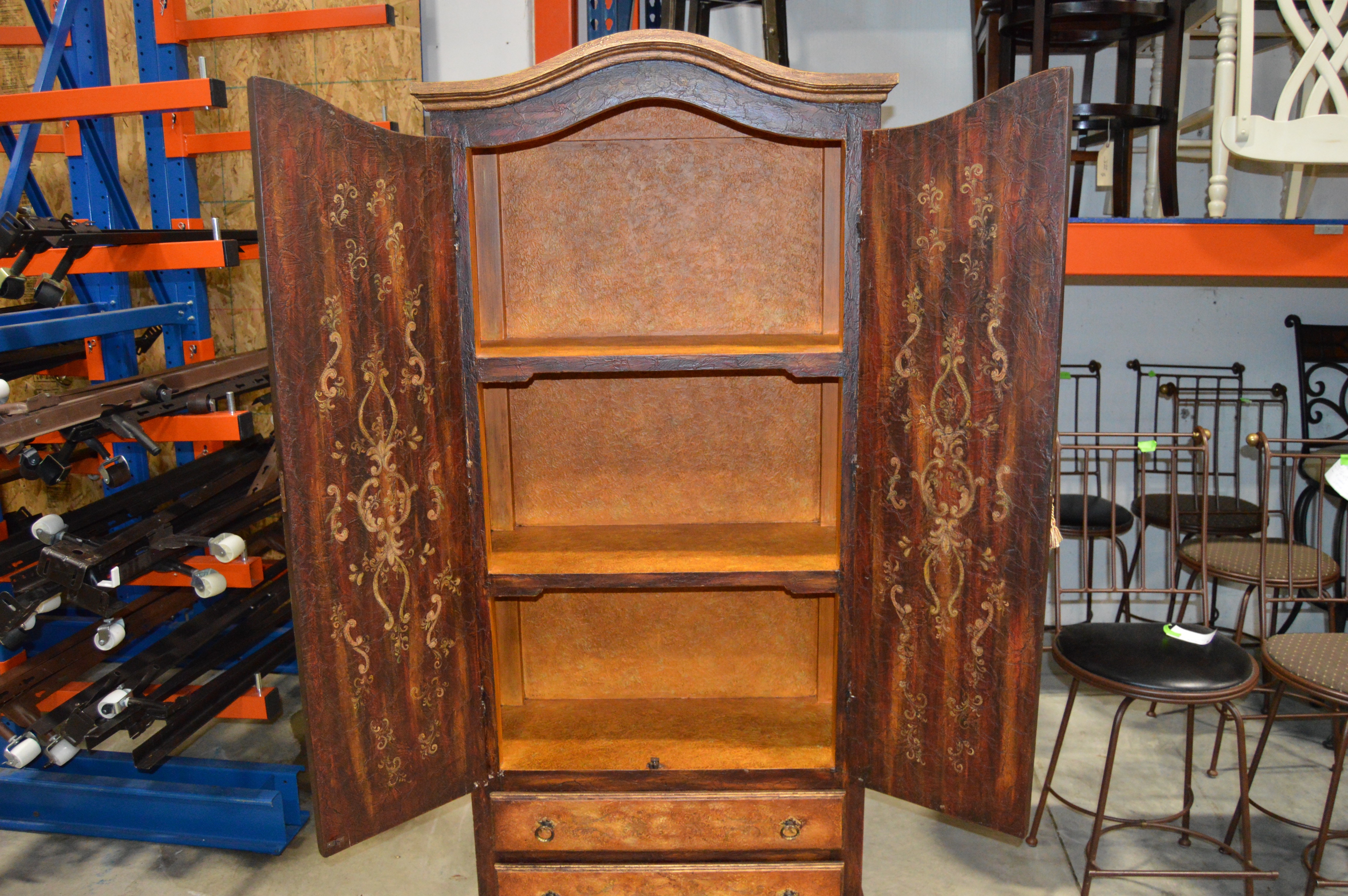 HandPainted Wood Armoire EBTH