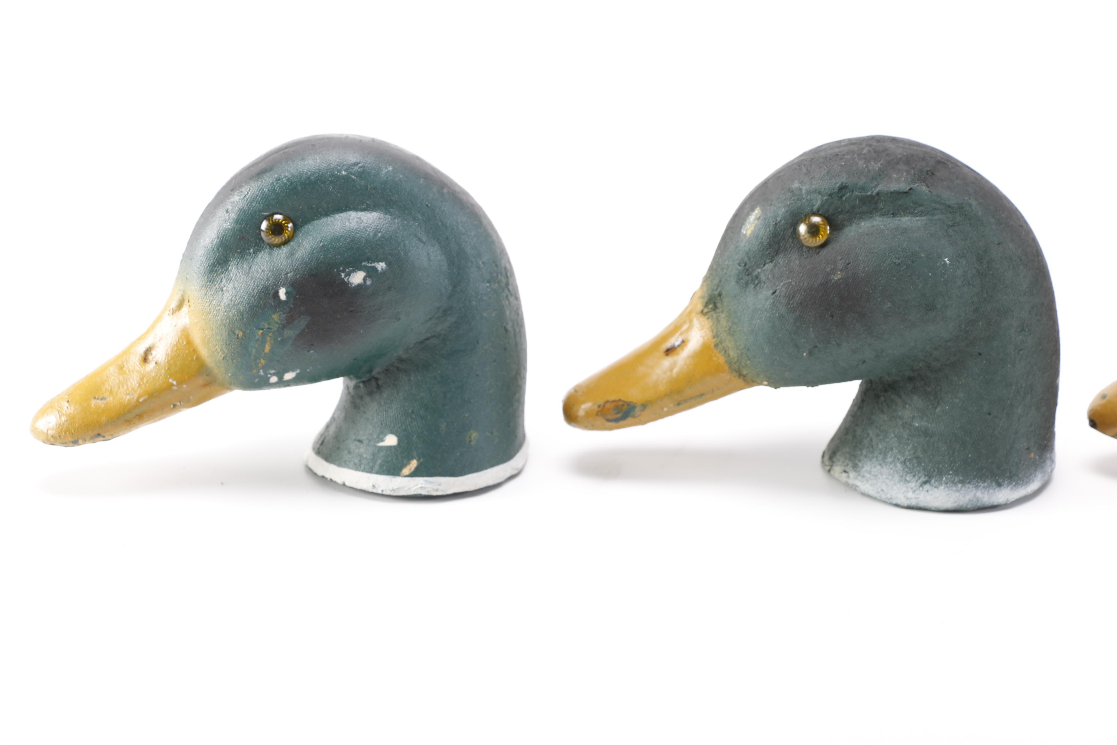 Wooden Duck Decoy Heads EBTH