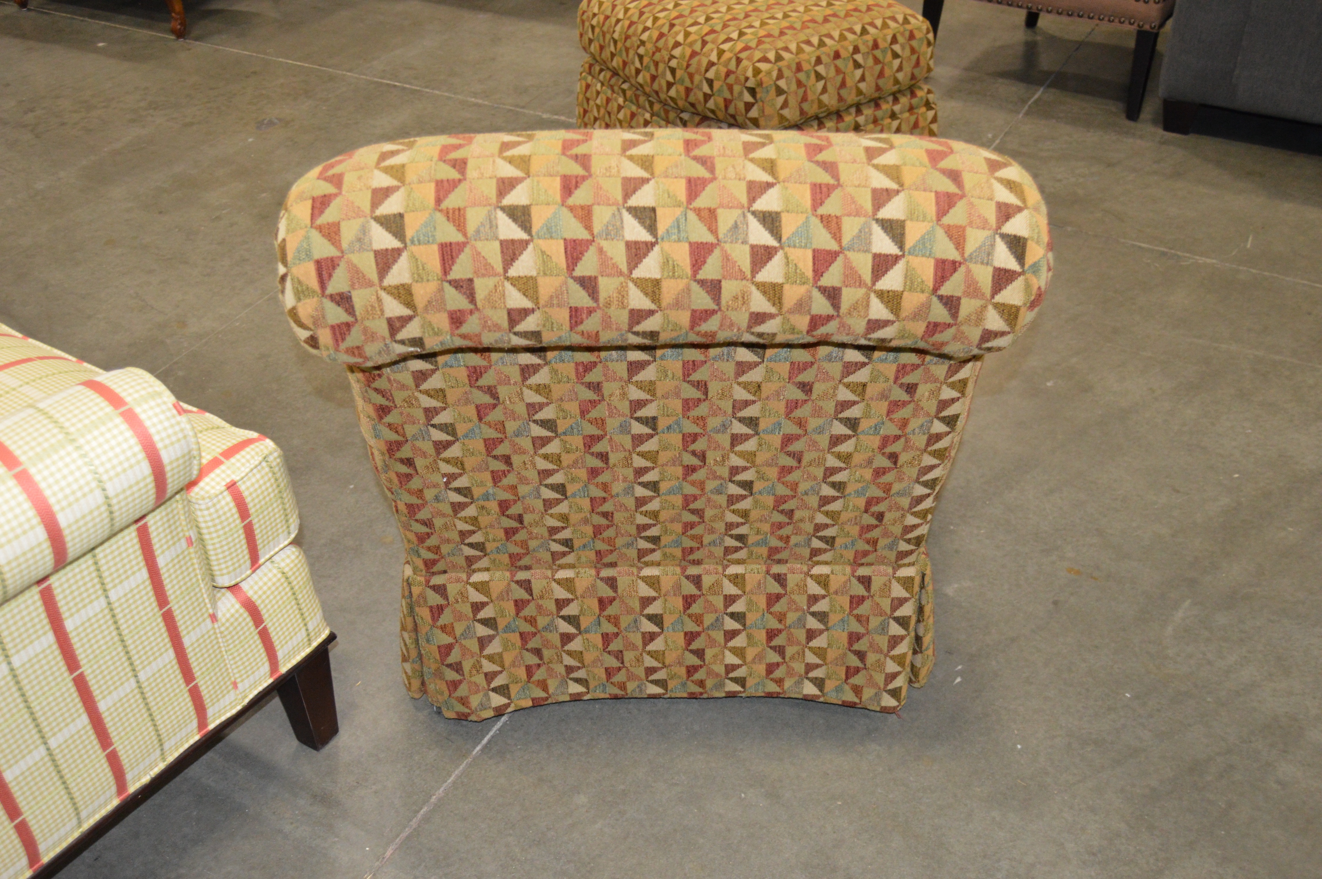 Upholstered Armchair and Matching Ottoman by Fairfield EBTH