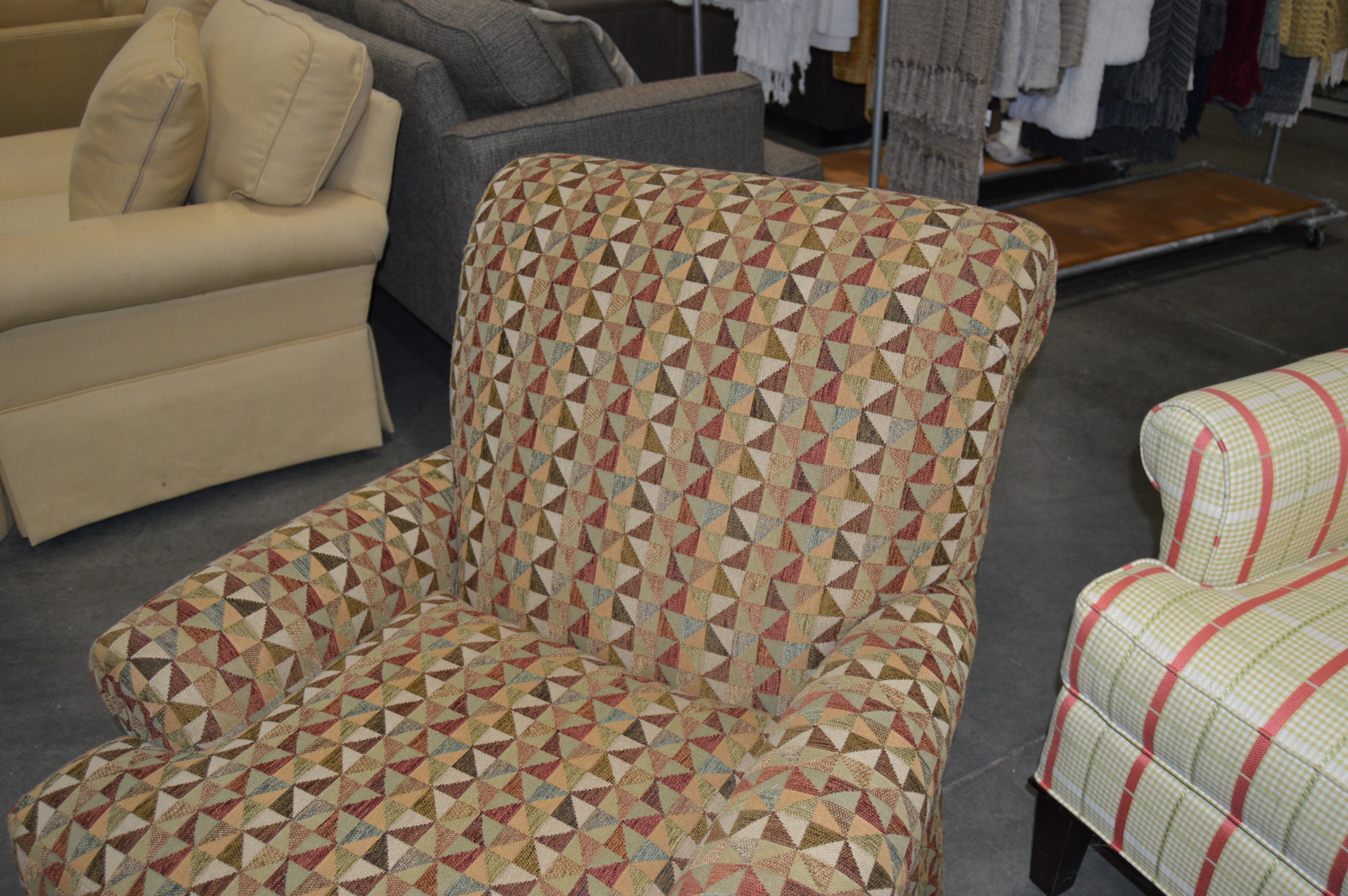 Upholstered Armchair and Matching Ottoman by Fairfield EBTH