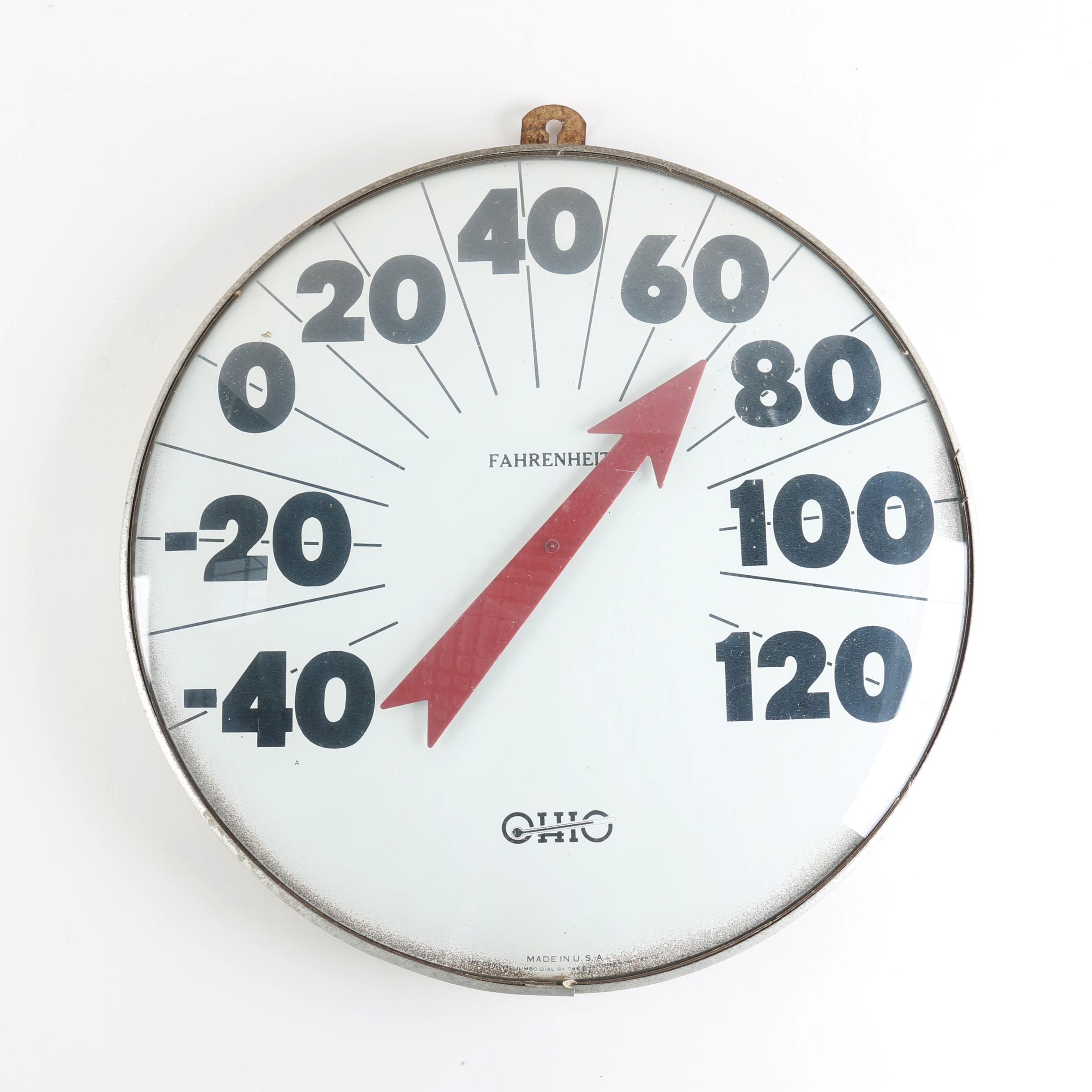 Vintage Ohio Thermometer Company Jumbo Dial Thermometer EBTH