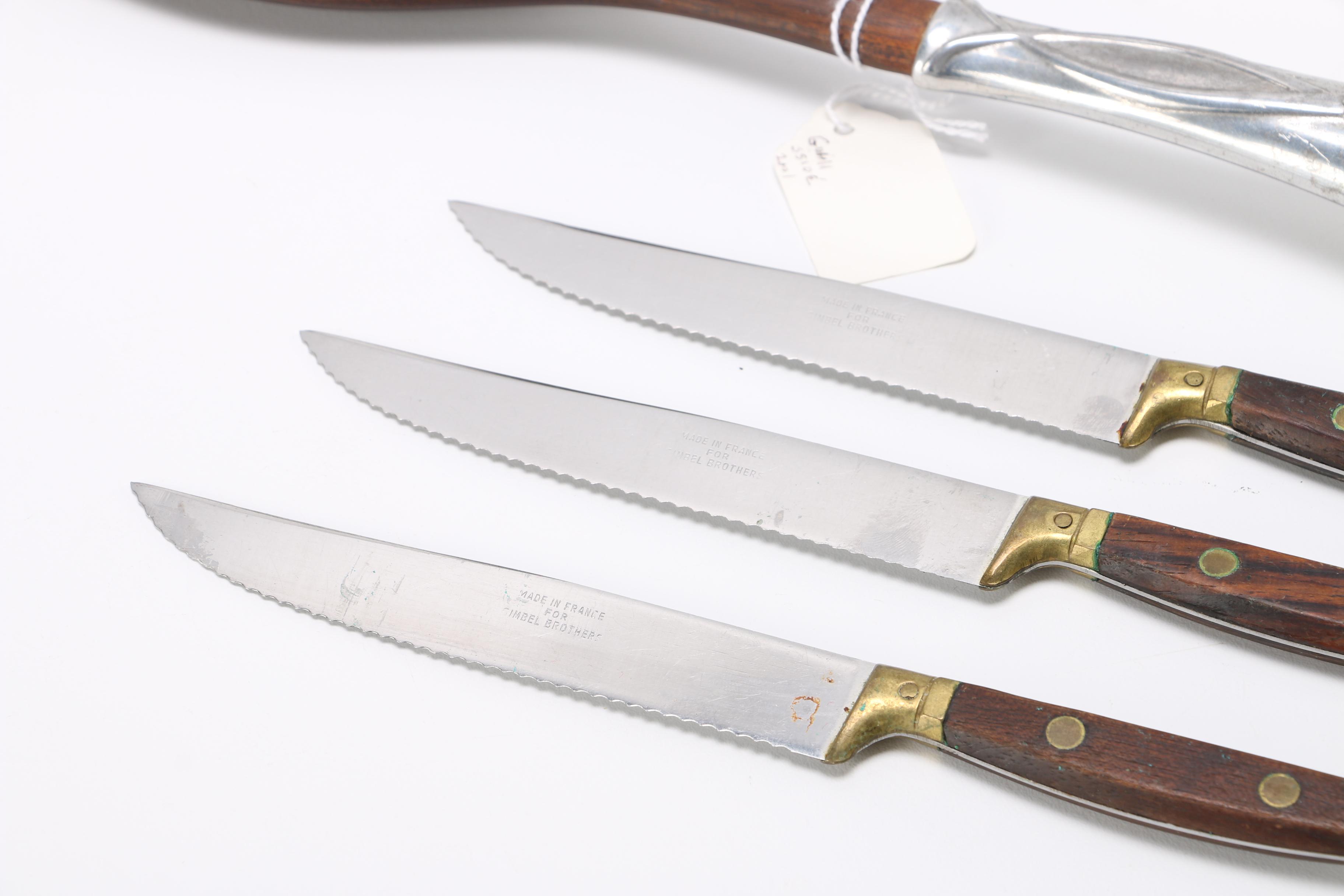 Gimbel Brothers Steak Knives and Lenox Salad Servers EBTH