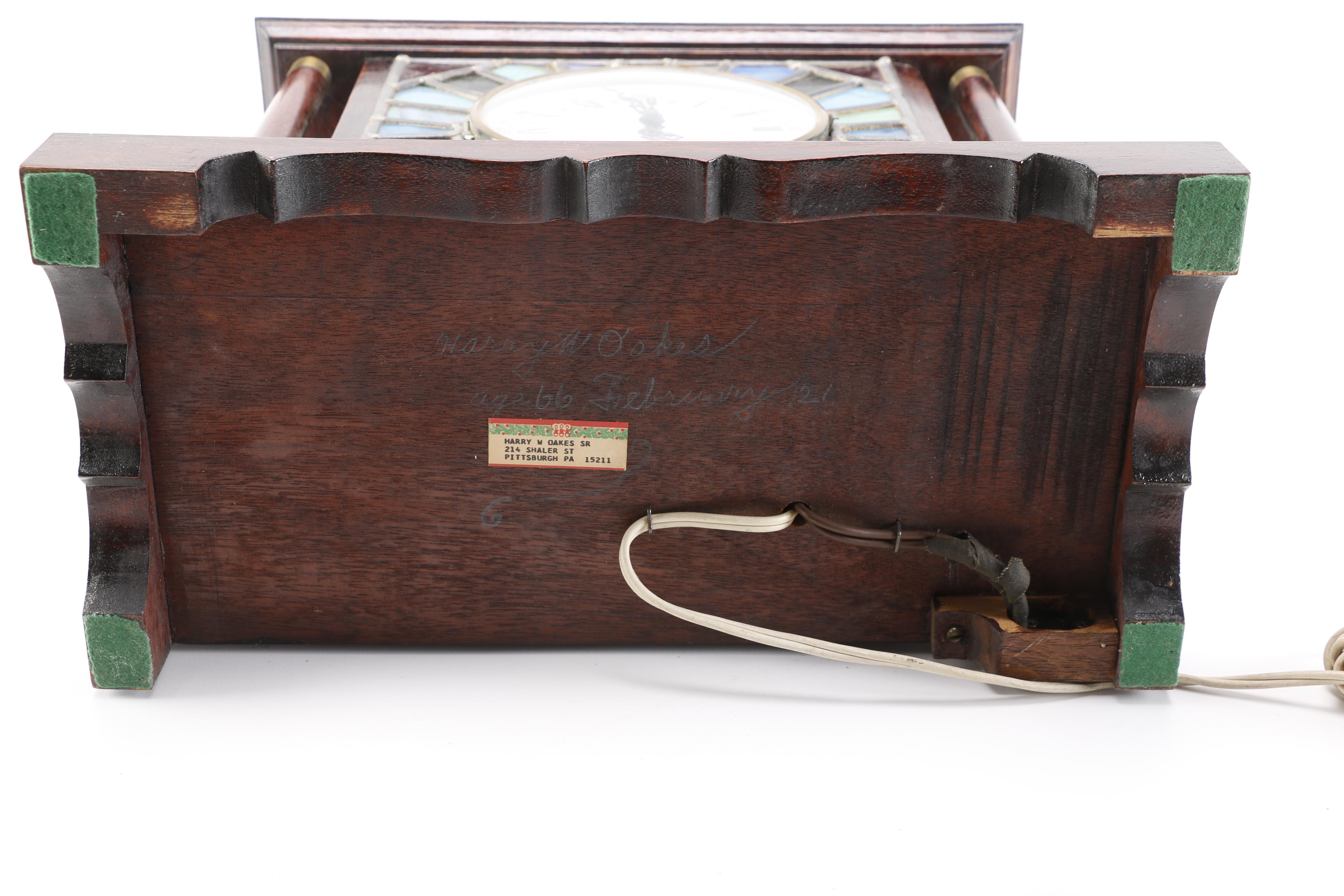 Stained Glass Electric Mantel Clock EBTH