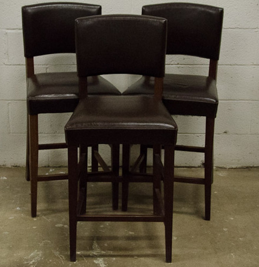 Pier One Leather Bar Stools pier 1 brown italian leather bar stools ebth Pier One Leather Bar Stools pier 1 brown italian leather bar stools ebth
