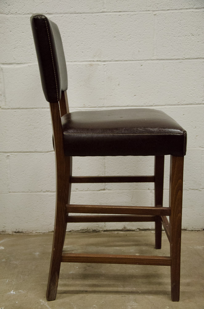 Pier 1 Dark Brown Italian Leather Bar Stools EBTH