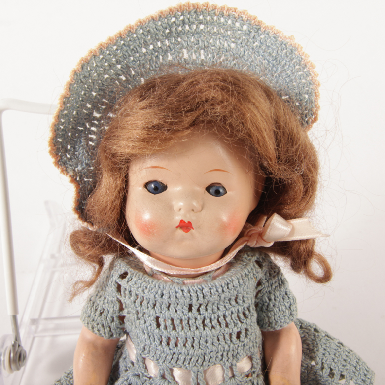 Antique German Composition Doll EBTH