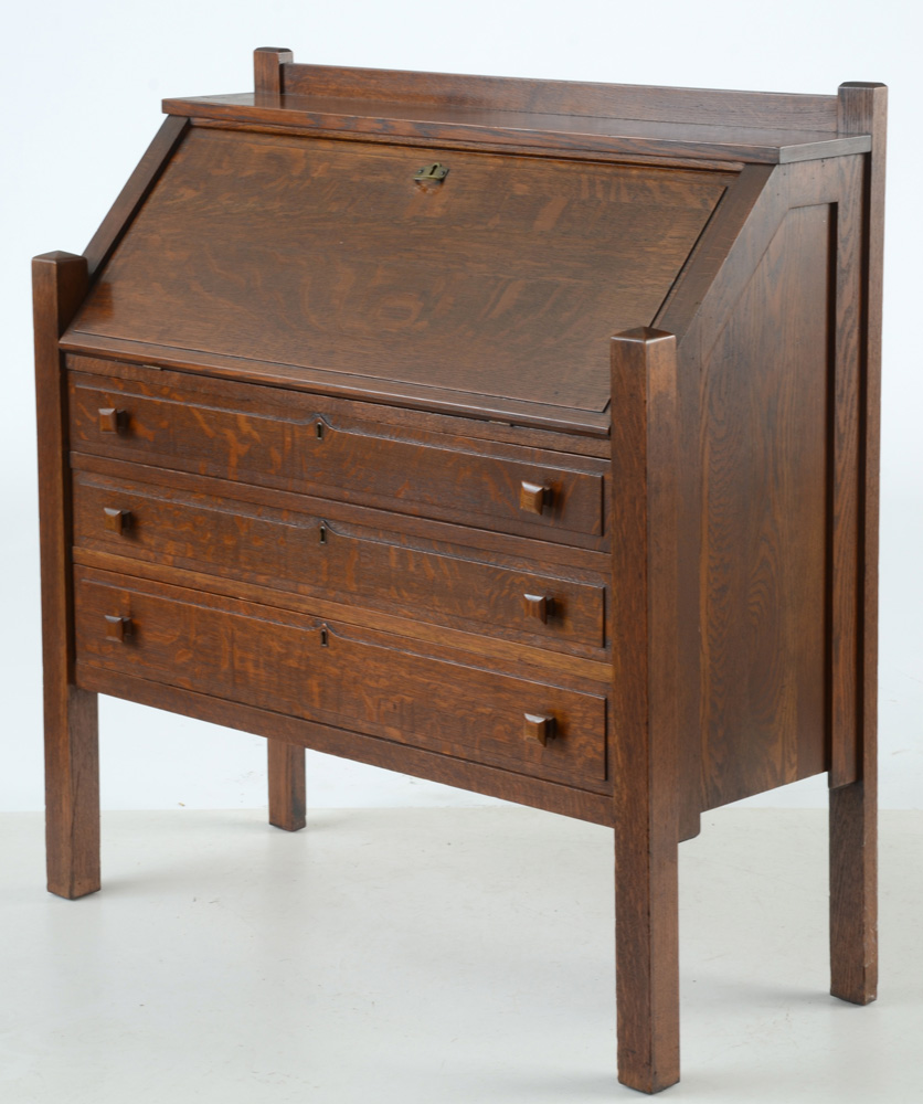 Mission Style Oak Secretary Desk | EBTH