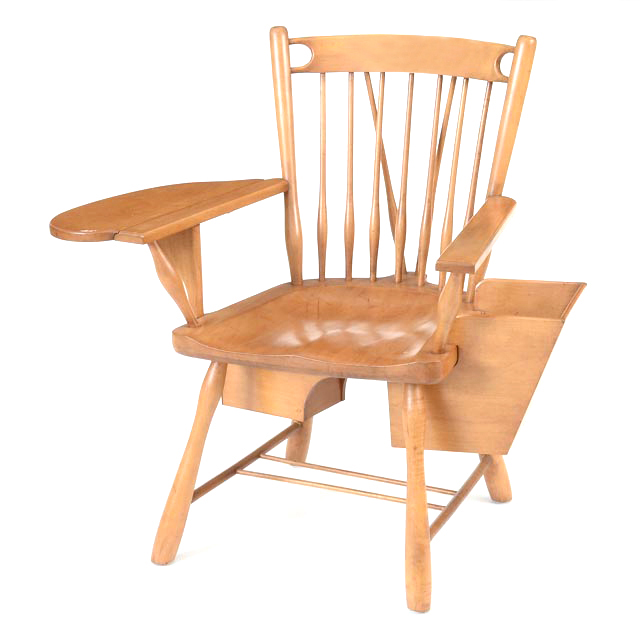 Vintage Chair With Writing Surface And Book Holder