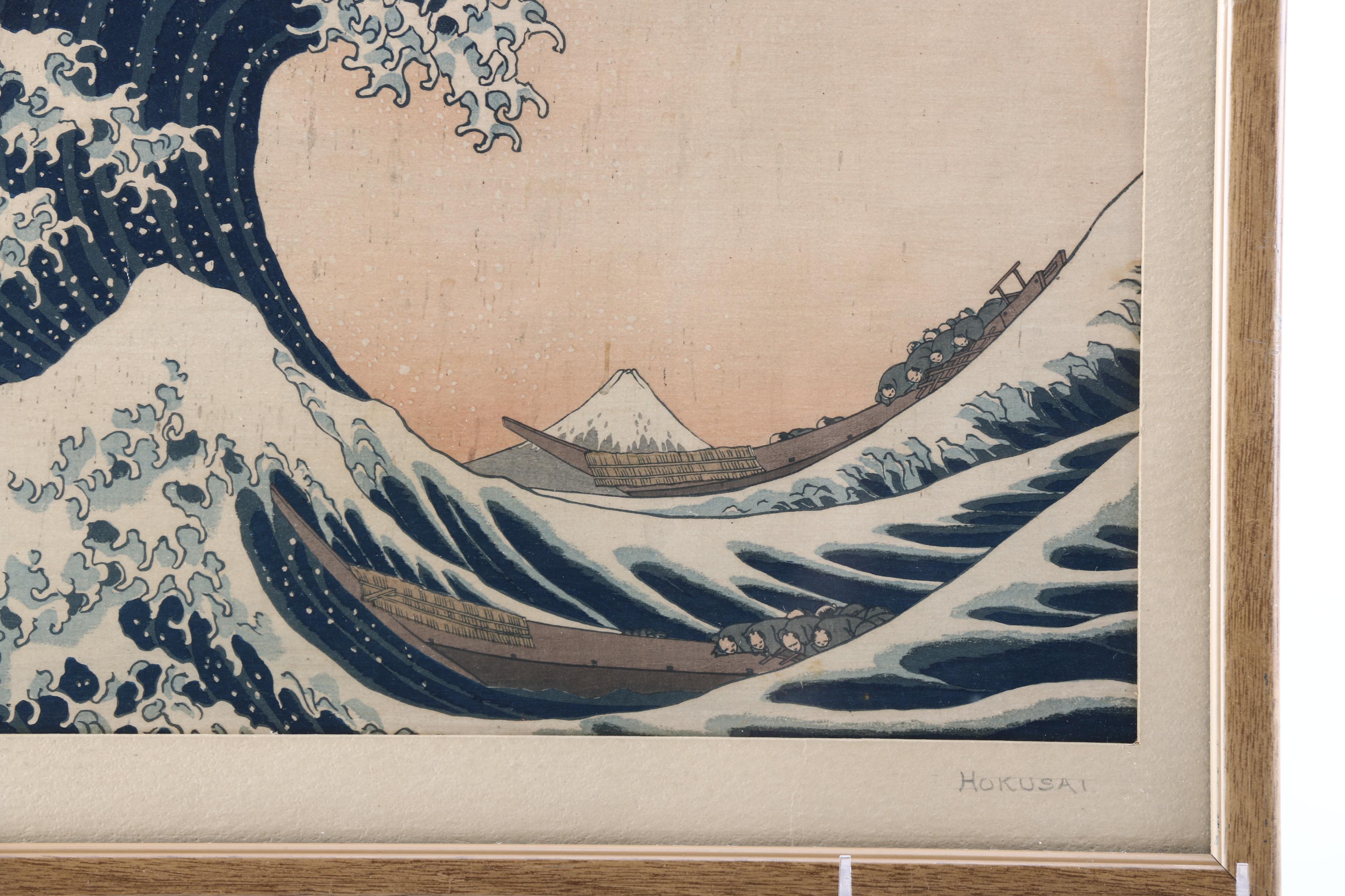 Posthumous Katsushika Hokusai Woodblock Print "The Great Wave Of ...