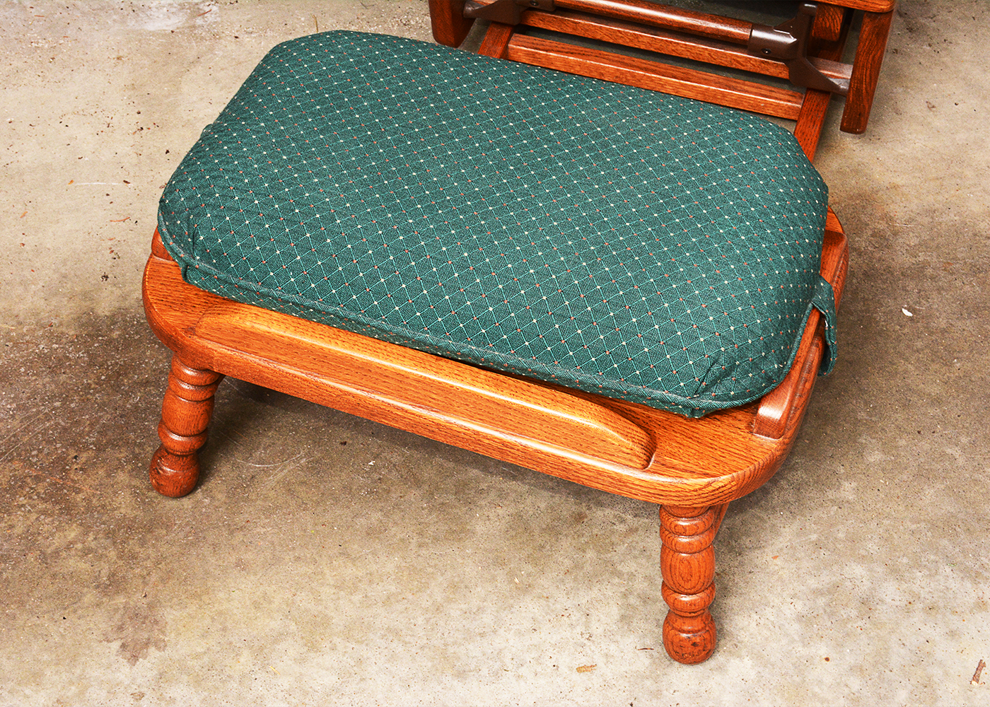 Towne Square Oak Glider Rocker and Ottoman EBTH